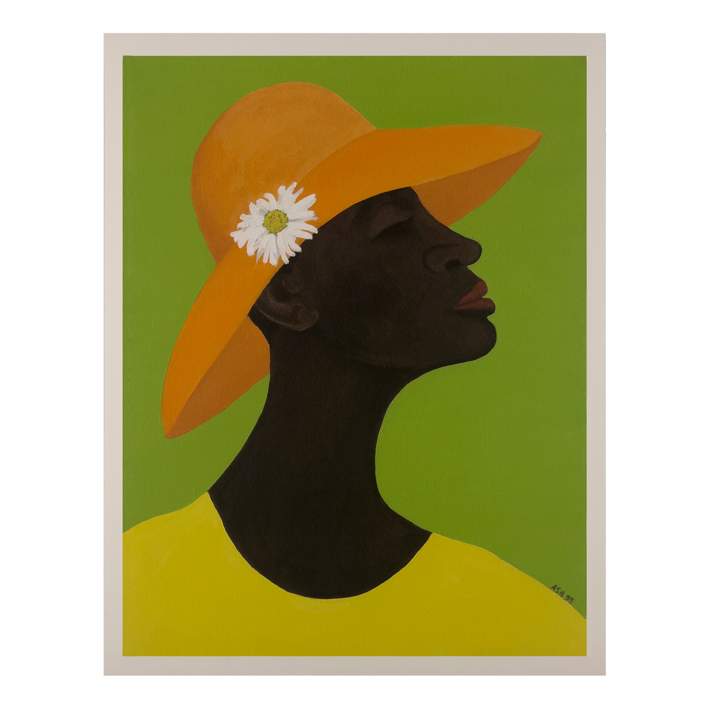 Annabelle's New Hat - Framed Art Print With Vibrant Colors - entire print image
