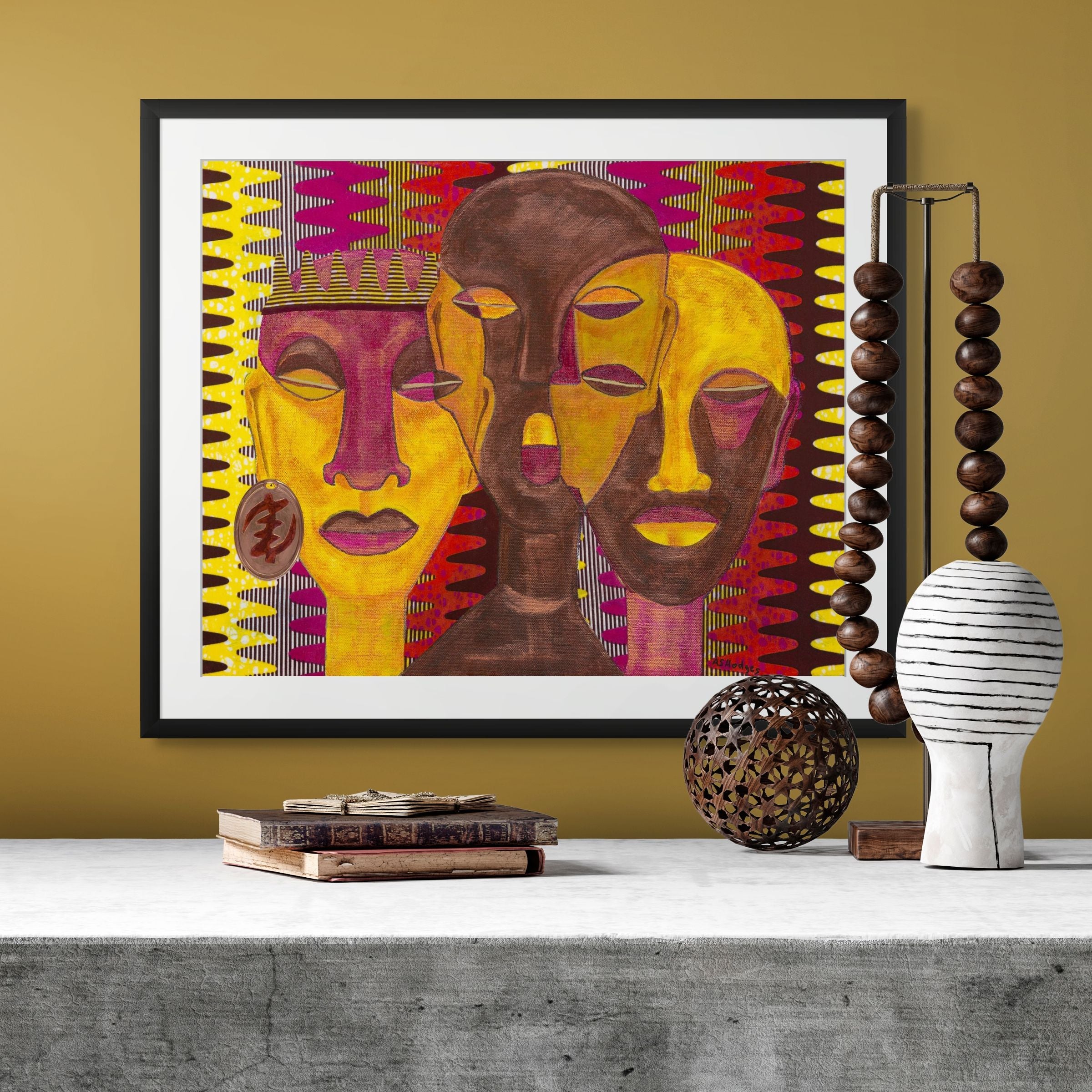 All Hail The Queen - Framed Abstract African Art Print
