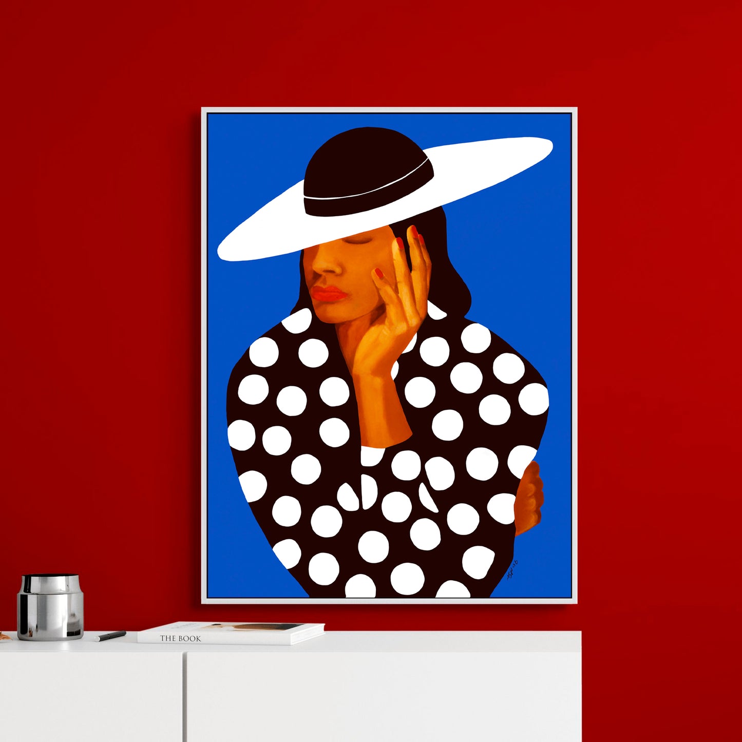 Diva in Black & White Polka Dots – Black Elegance Art Print - Antionette's Artistry