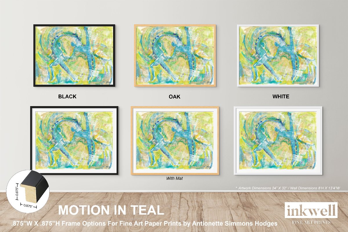 Motion in Teal - Framed Fine Art Print - Antionette's Artistry