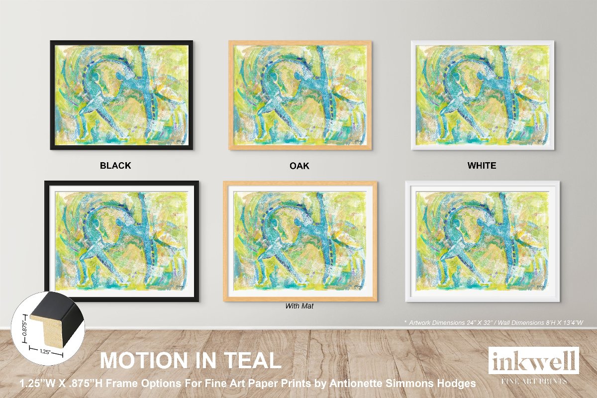 Motion in Teal - Framed Fine Art Print - Antionette's Artistry