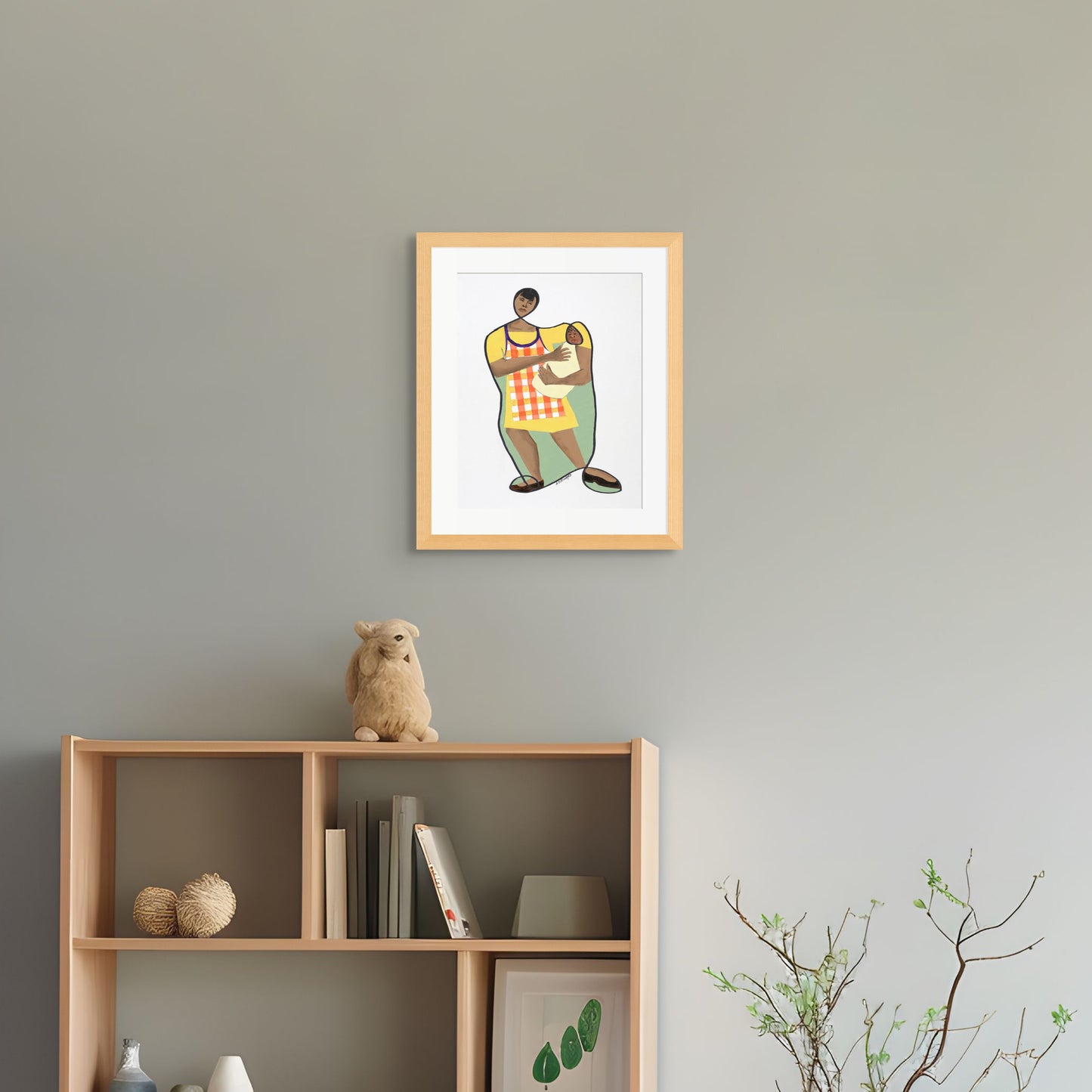 Mama's Little Baby - Continuous Line Fine Print - Black Motherhood Art - gift for black girl
