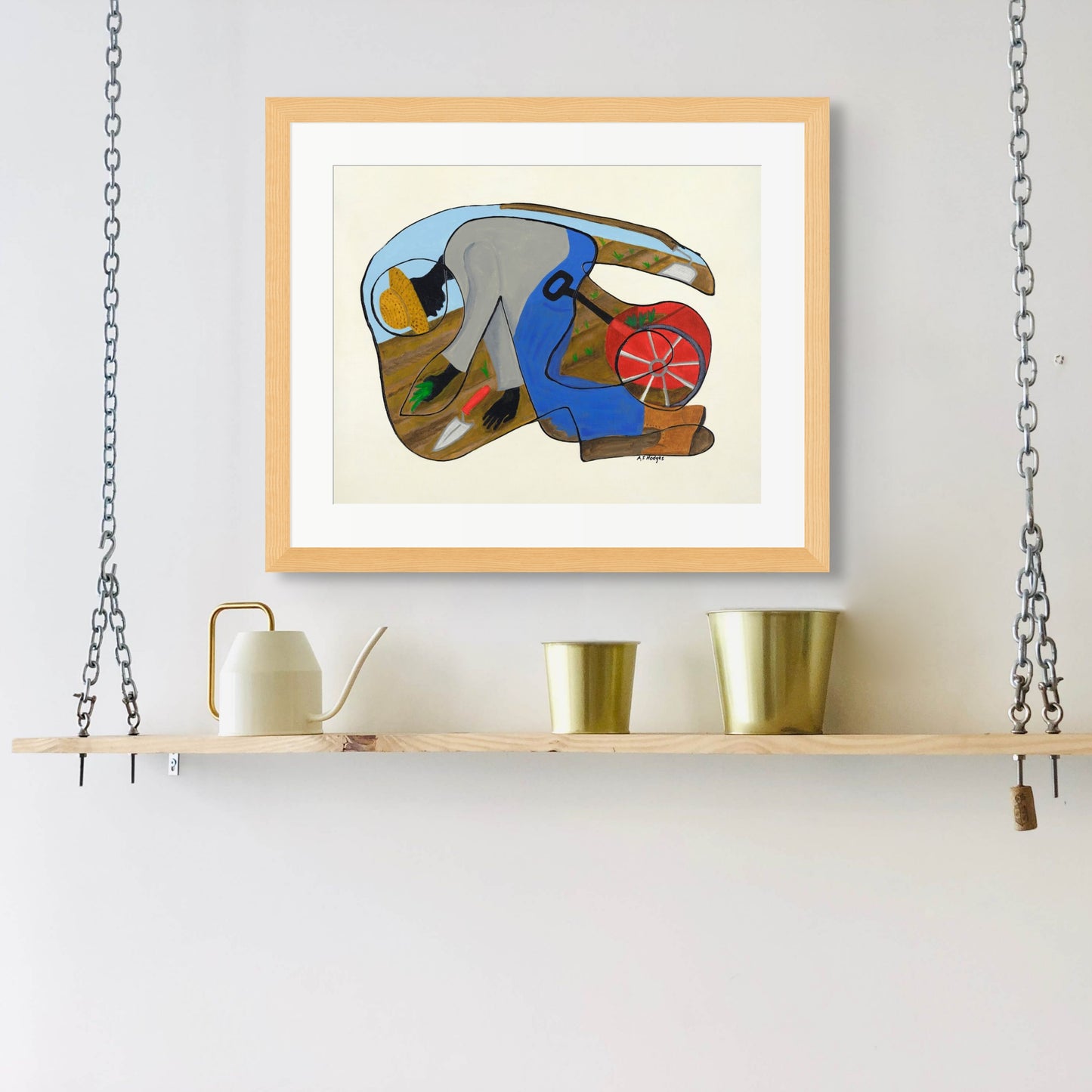 The Urban Gardener - Continuous Line Fine Art Print - Antionette's Artistry