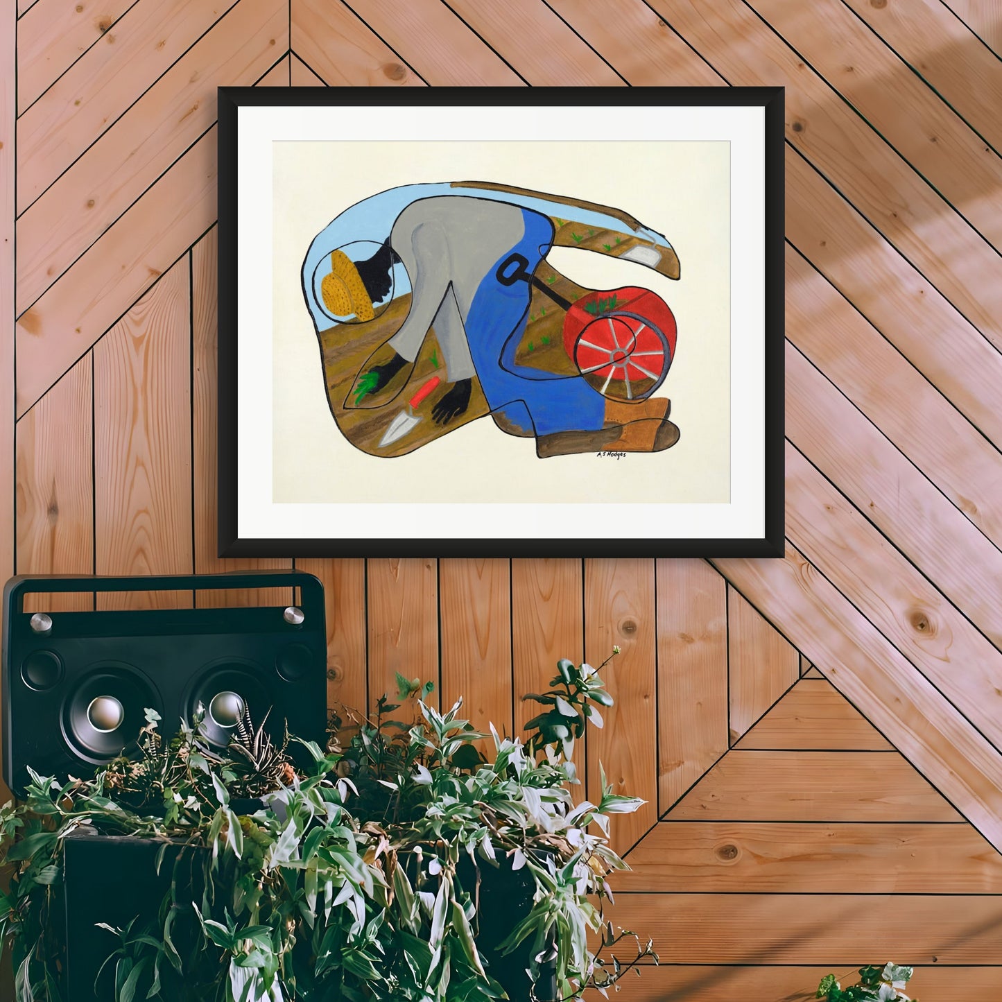 The Urban Gardener - Continuous Line Fine Art Print - Antionette's Artistry