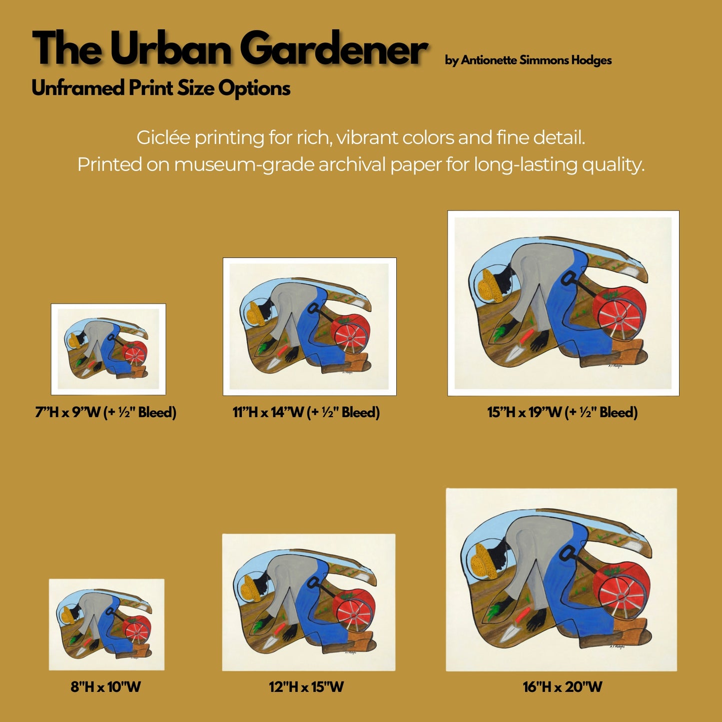 The Urban Gardener - Continuous Line Fine Art Print - Antionette's Artistry