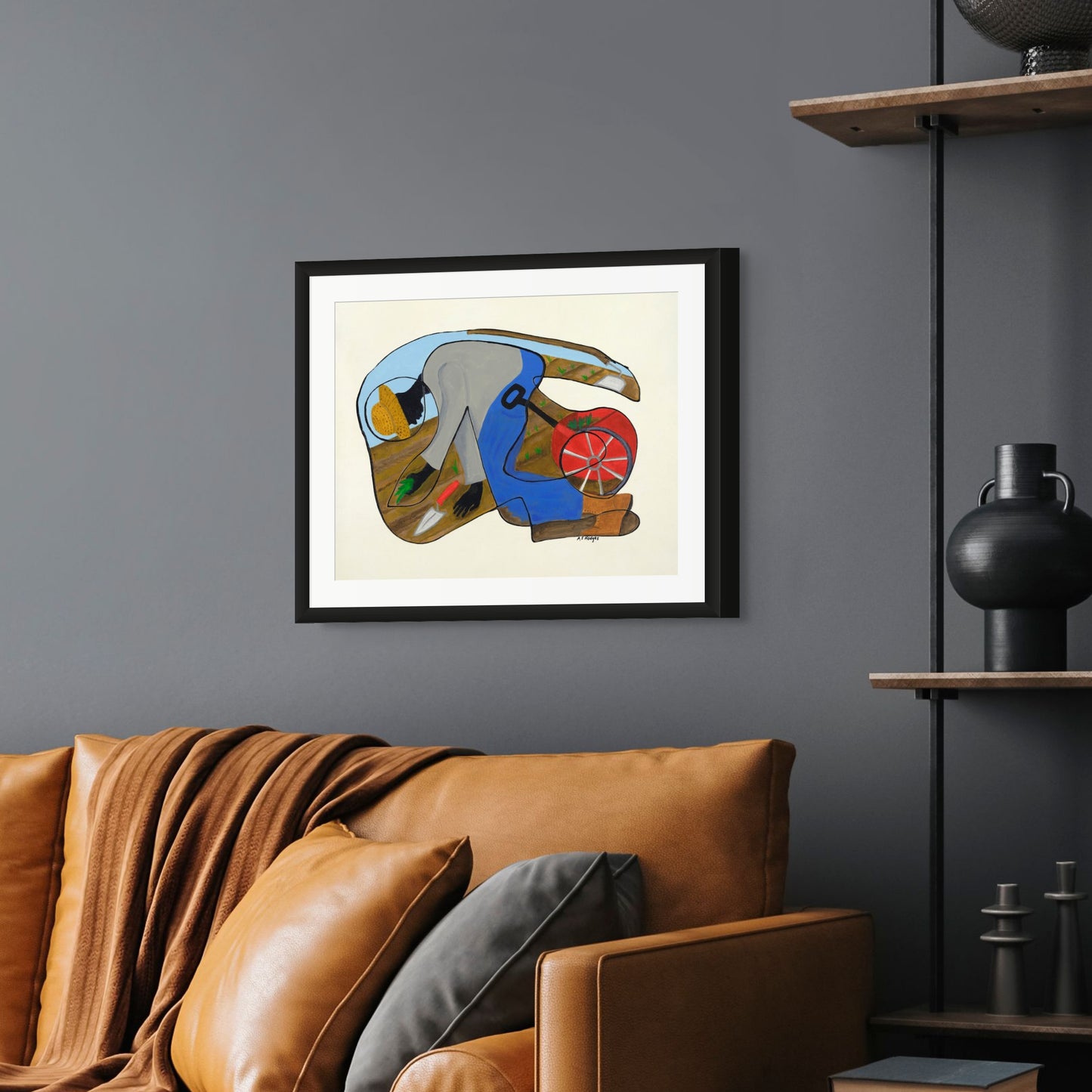 The Urban Gardener - Continuous Line Print - Black culture fine art