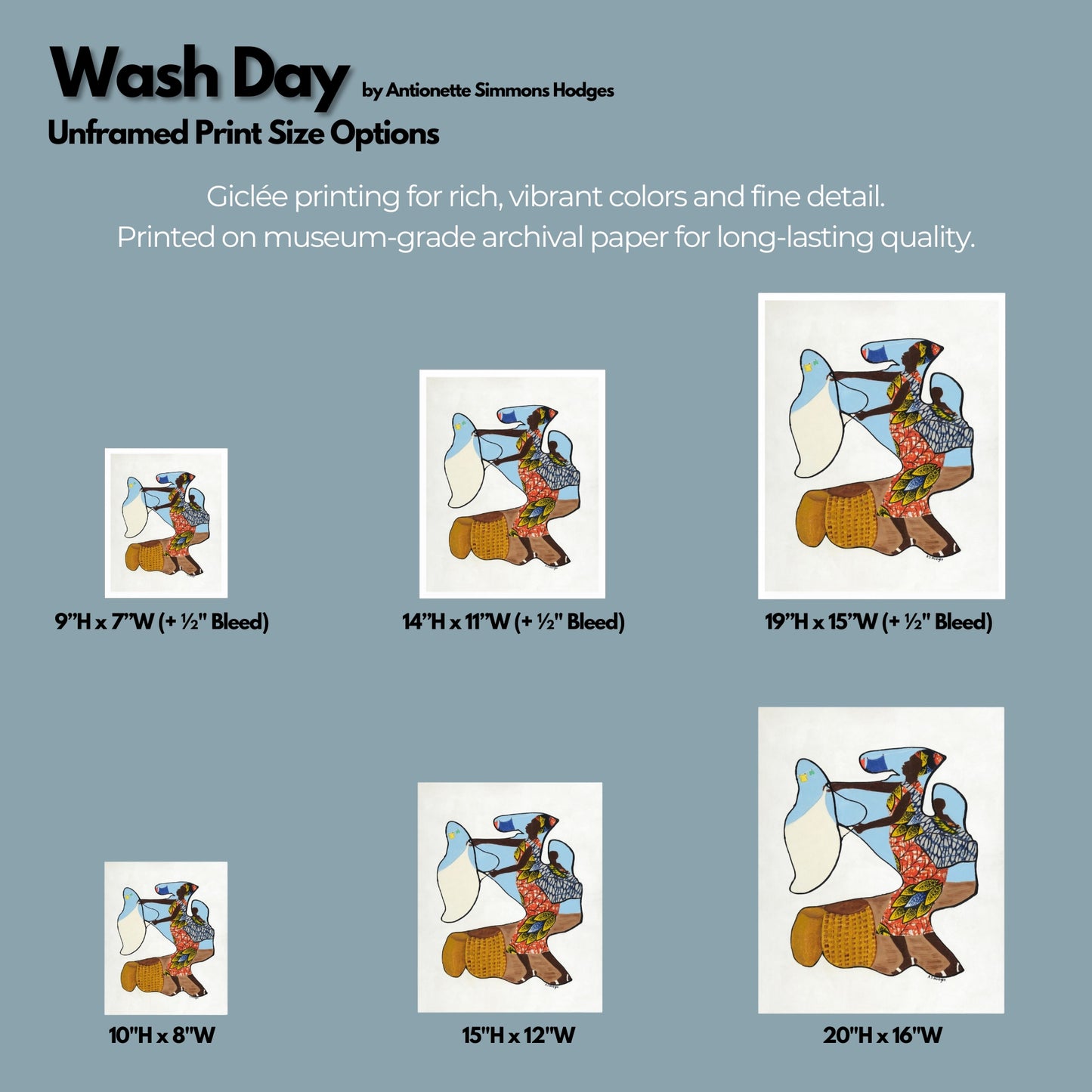 Wash Day - Continuous Line Fine Art Print - Celebrating Heritage
