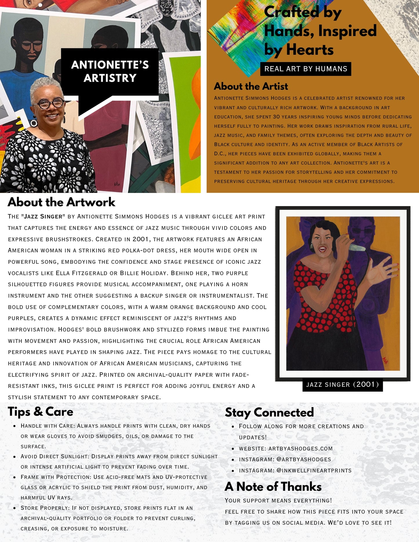 Jazz Singer - Framed Vocalist Fine Art Print - flyer about the art