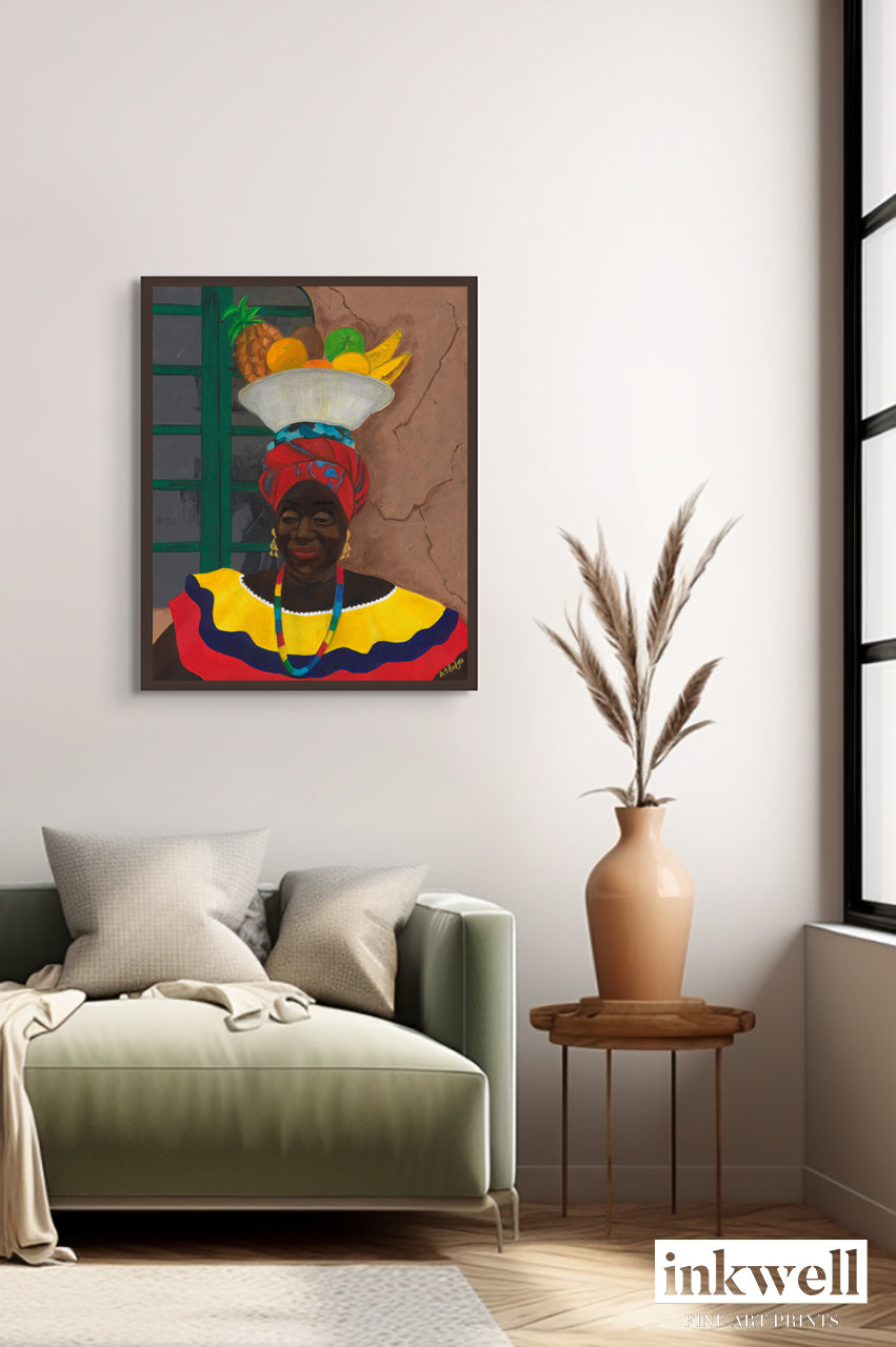 Hey Lady - Framed Fine Art Print - Cultural Portrait Art - black female painter