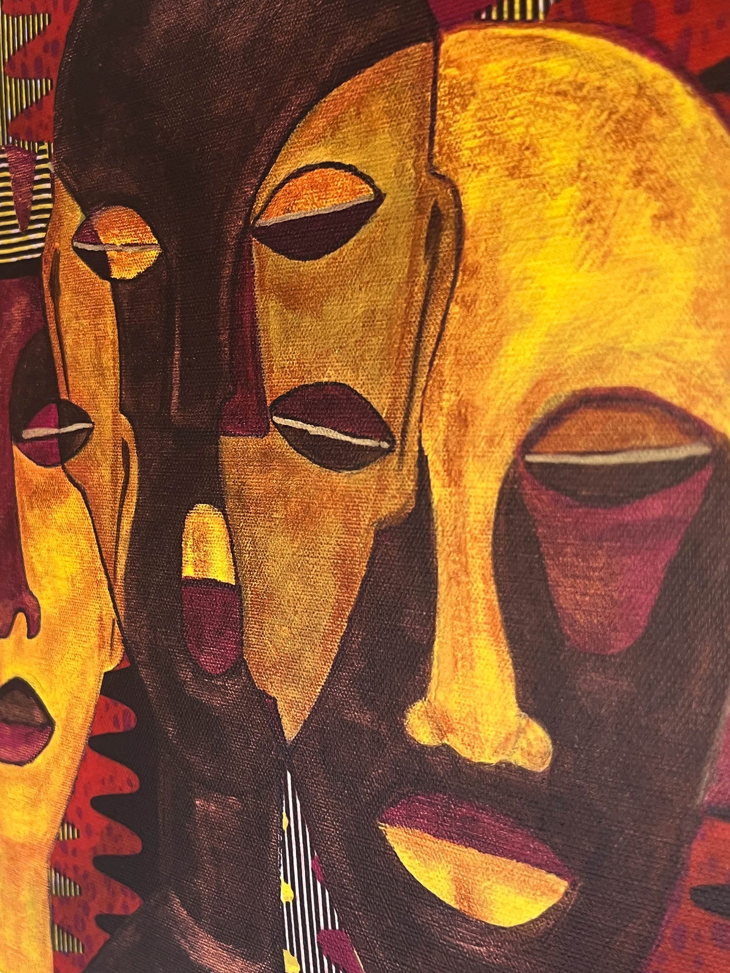 All Hail The Queen - Canvas Afrocentric Art Print - closeup of face