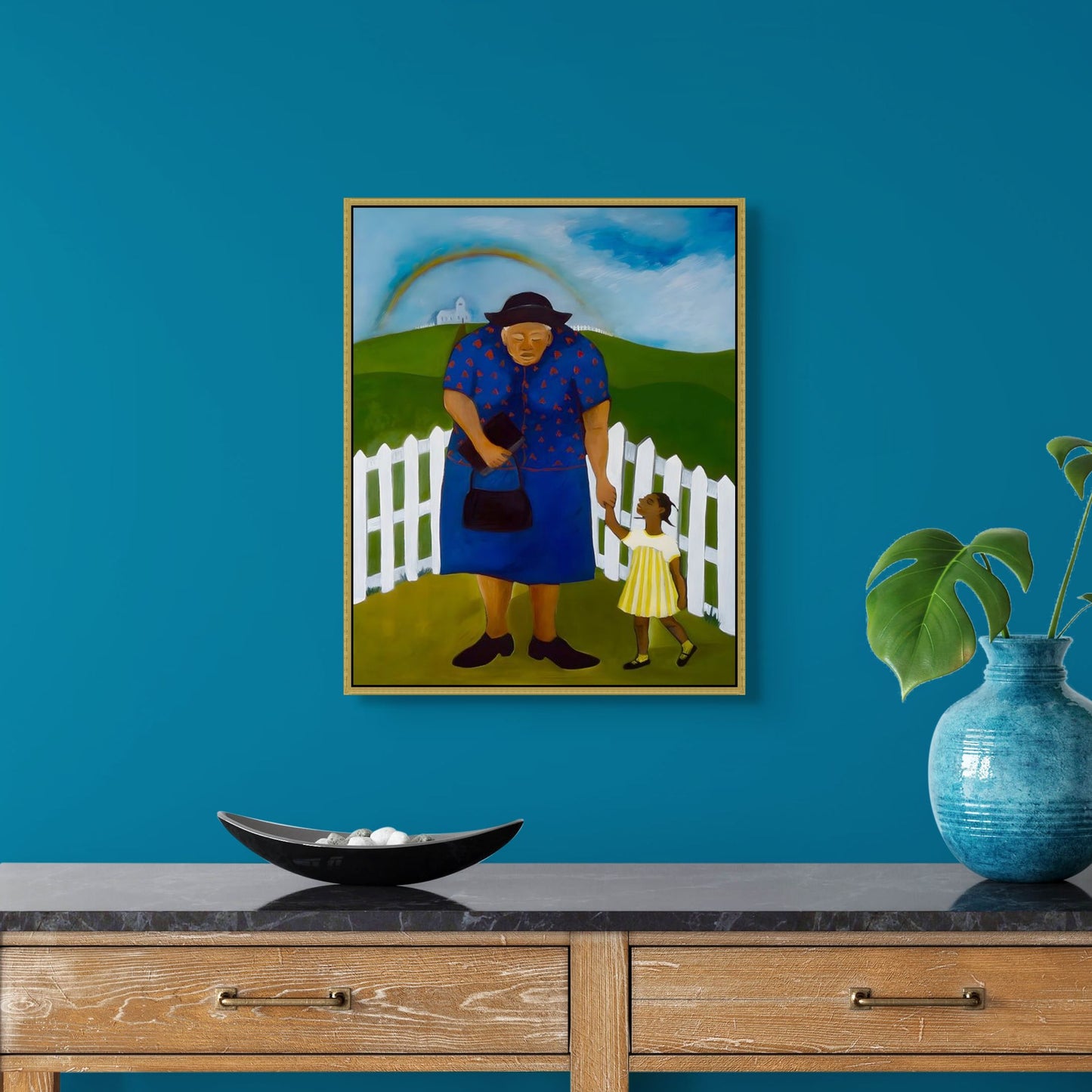 Goin' to Church - Framed Stretched Canvas Print - Antionette's Artistry