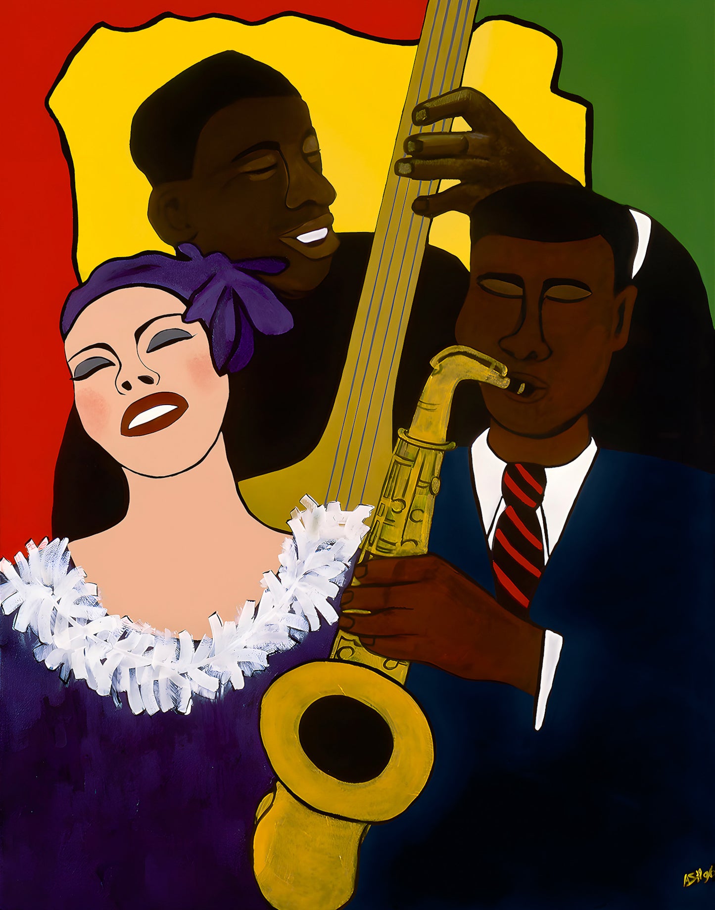 Feelin' The Rhythm - Jazz Music Wall Art - Stretched Canvas Print - Antionette Simmons Hodges