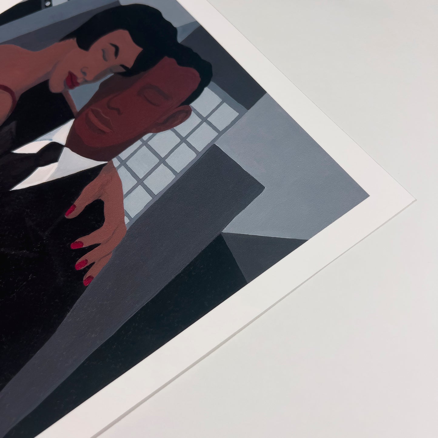 Night on the Town - Framed Fine Art Print - Black Love Art - detail showing man