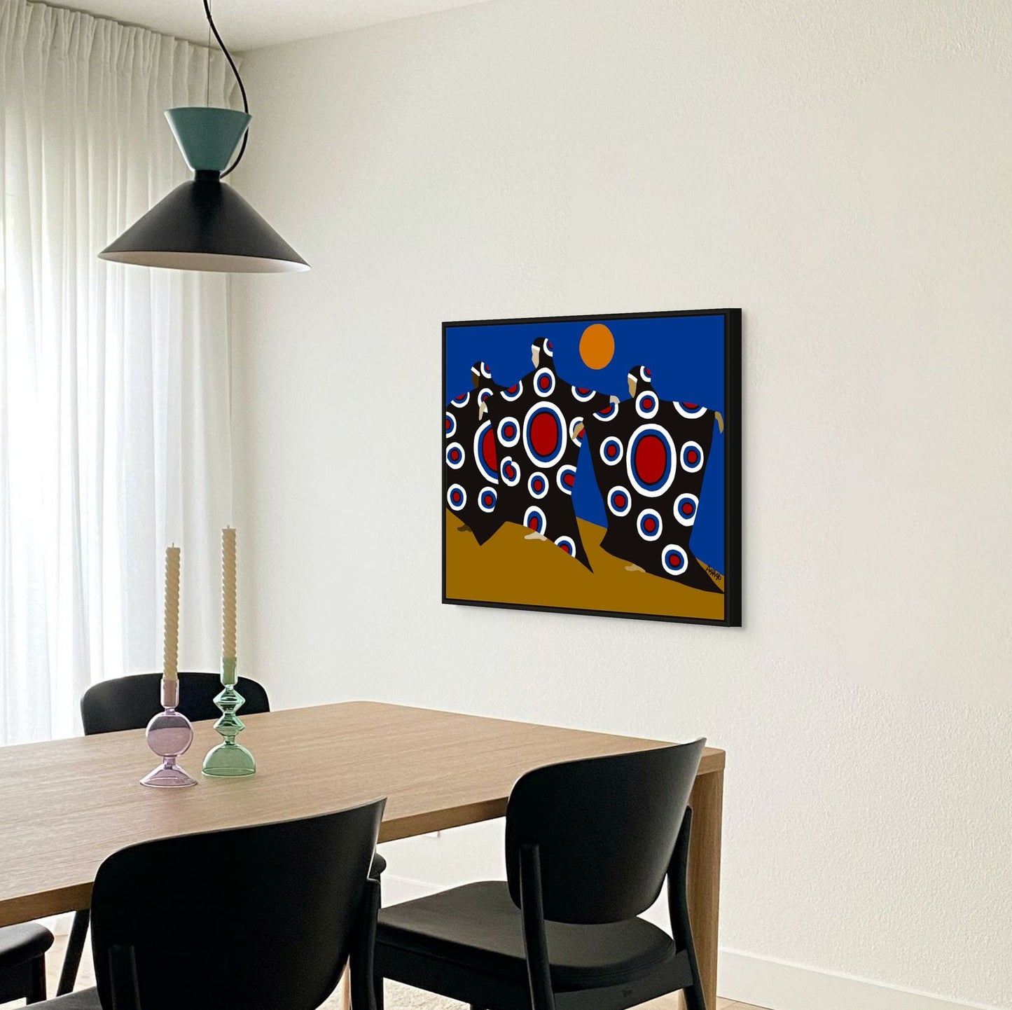 Dance of the Dougla - Framed Stretched canvas Black Cultural Dance Art print - black wall art for dining room