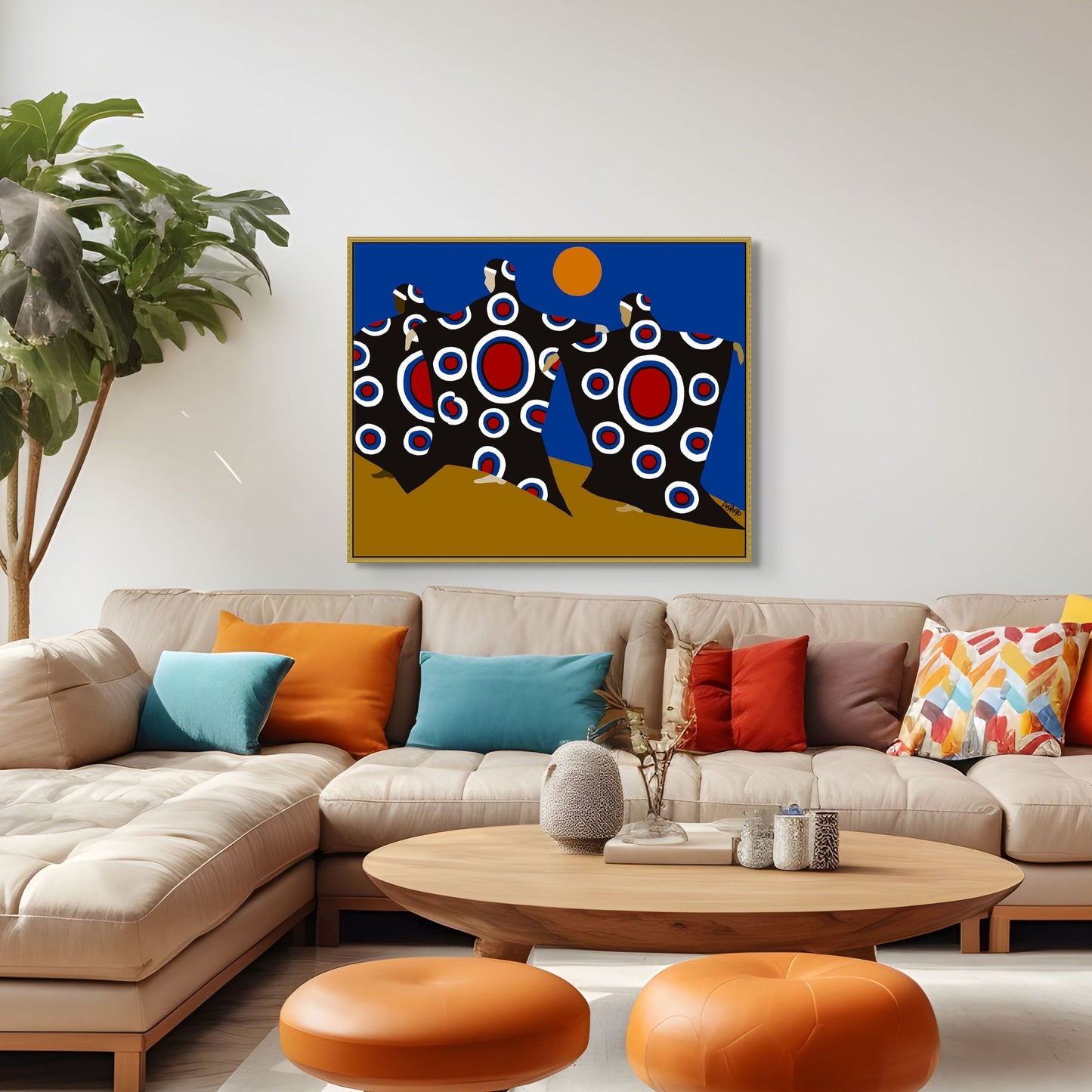 Dance of the Dougla - Framed Stretched canvas Black Cultural Dance Art print - african american painter