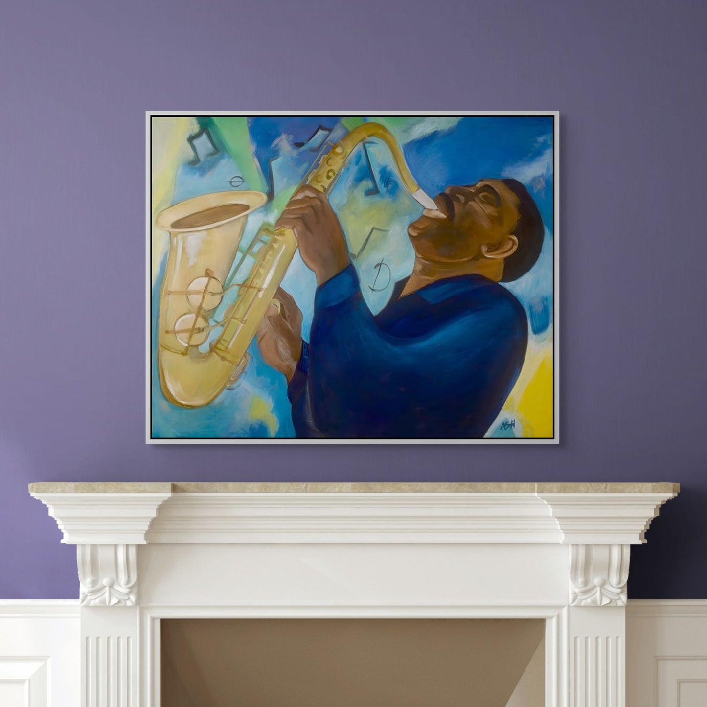 Groovin' - Framed Canvas Print - Art for Jazz Music lovers - African American Painter