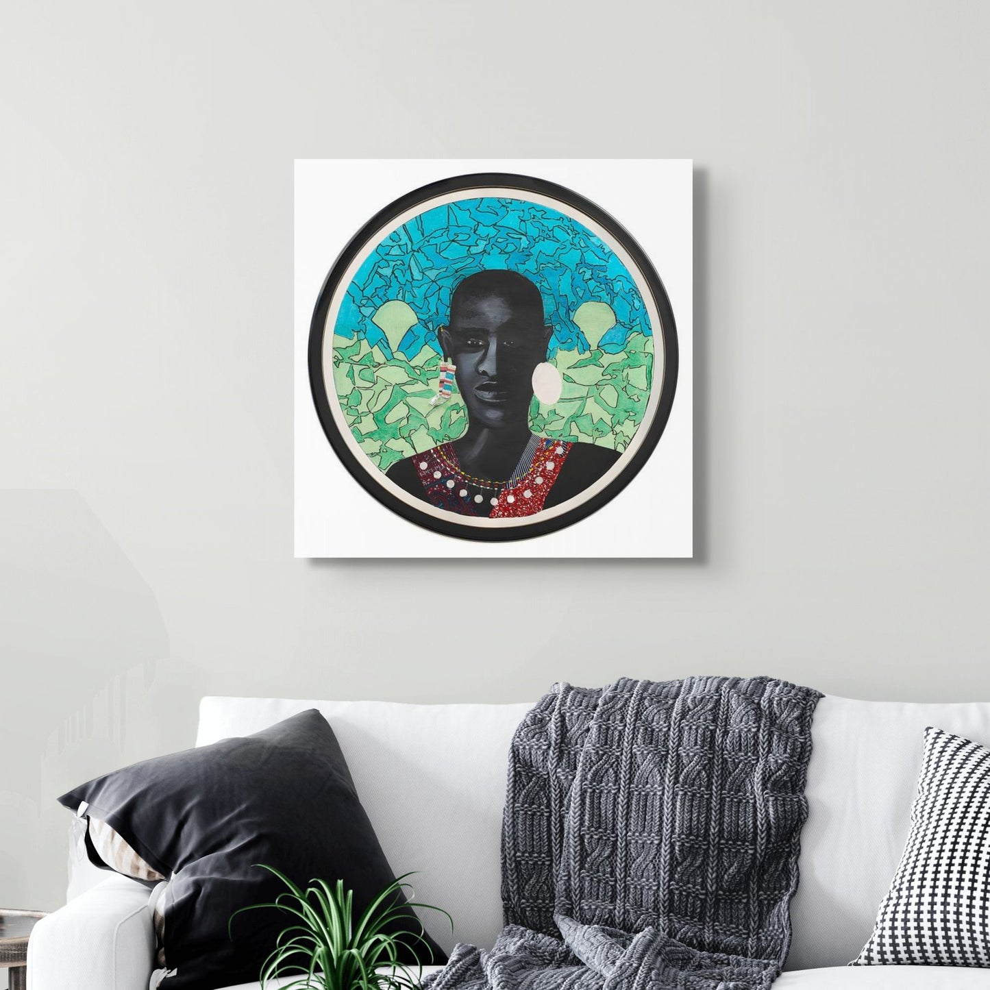 Masai Warrior - Stretched Canvas Print - Antionette's Artistry