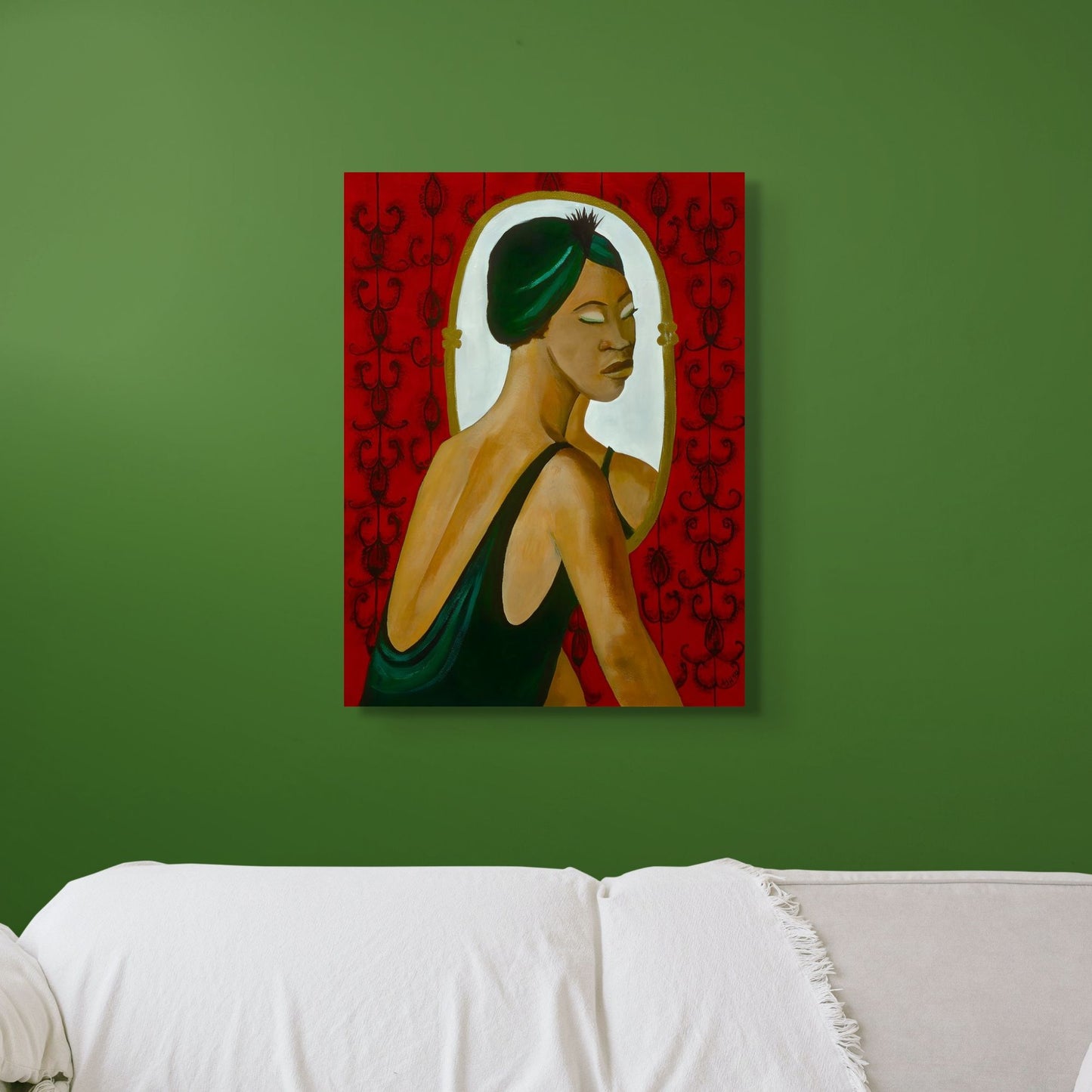 Woman in the Mirror - Stretched Canvas Print - Antionette's Artistry