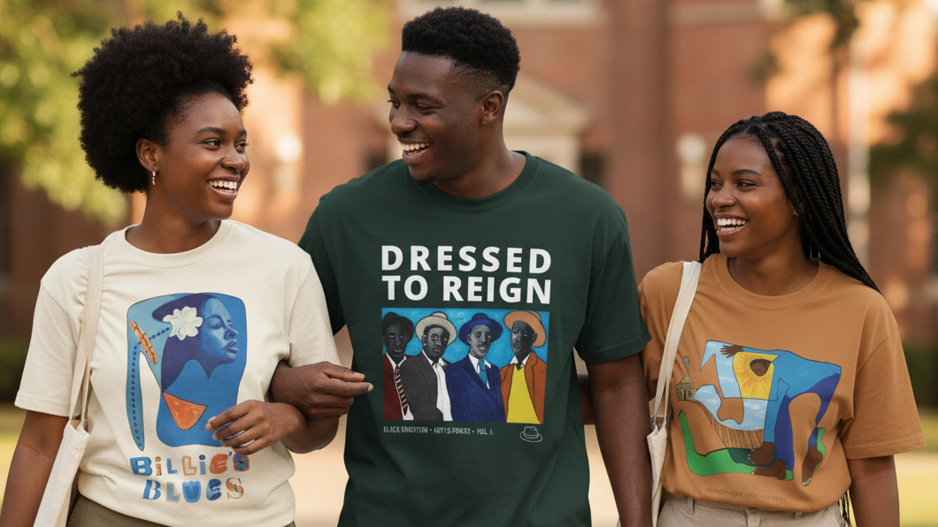 Black art T-shirts by Antionette Simmons Hodges