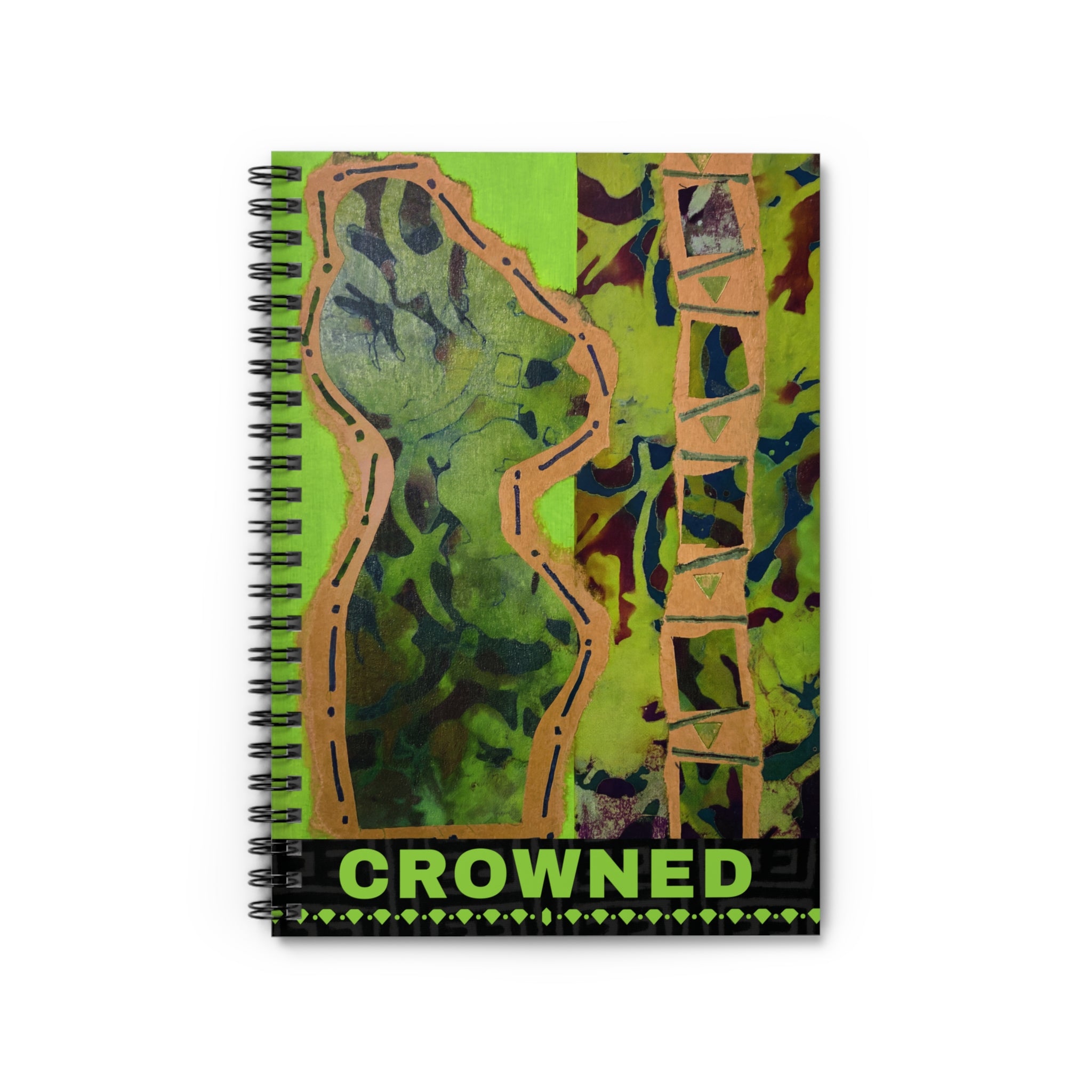 Crowned Afrocentric Spiral Notebook | Bold Art Journal, Ruled 6"x8"