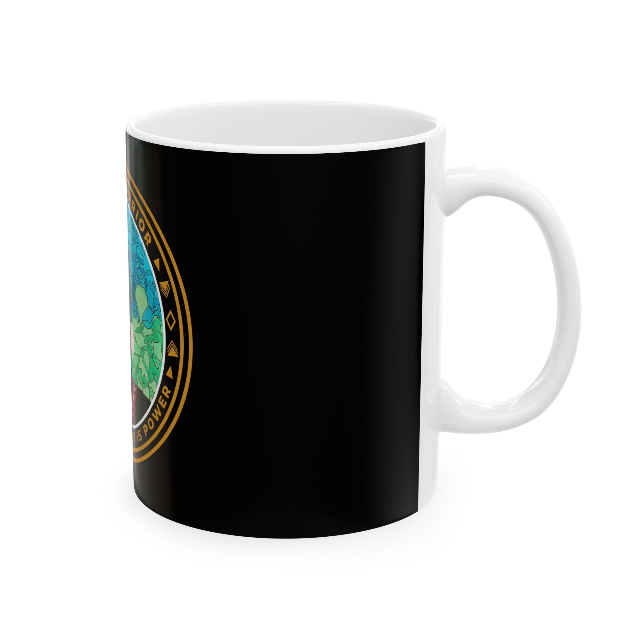 Maasai Warrior ceramic mug white product reference view 2 — Art Is Power Vol. I by Inkwell Fine Art Prints