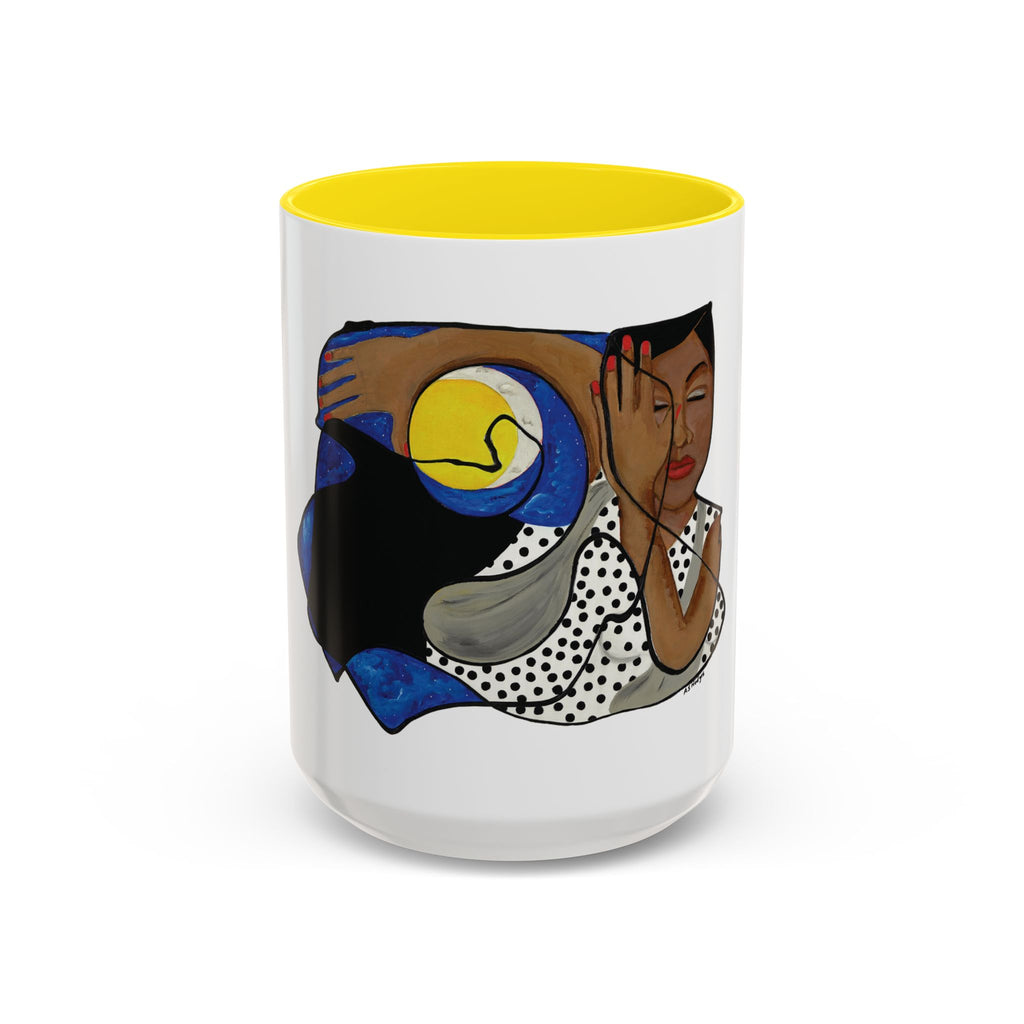 One with the Universe Cosmic Art Mug - Spiritual Black Woman Art Ceramic Mug - Celestial Gift
