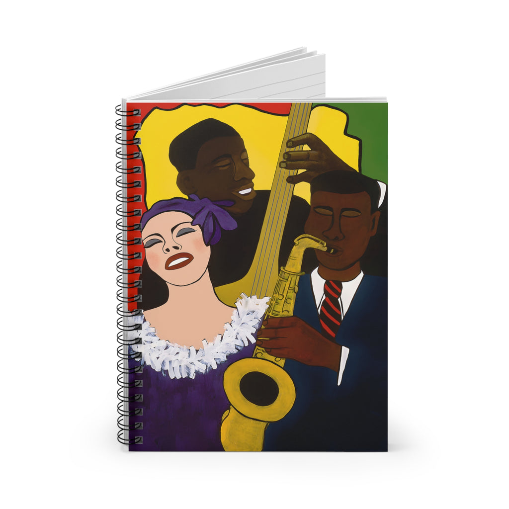 Jazz Trio Spiral Notebook | Feelin' the Rhythm Art, Music Journal, Ruled 6"x8"