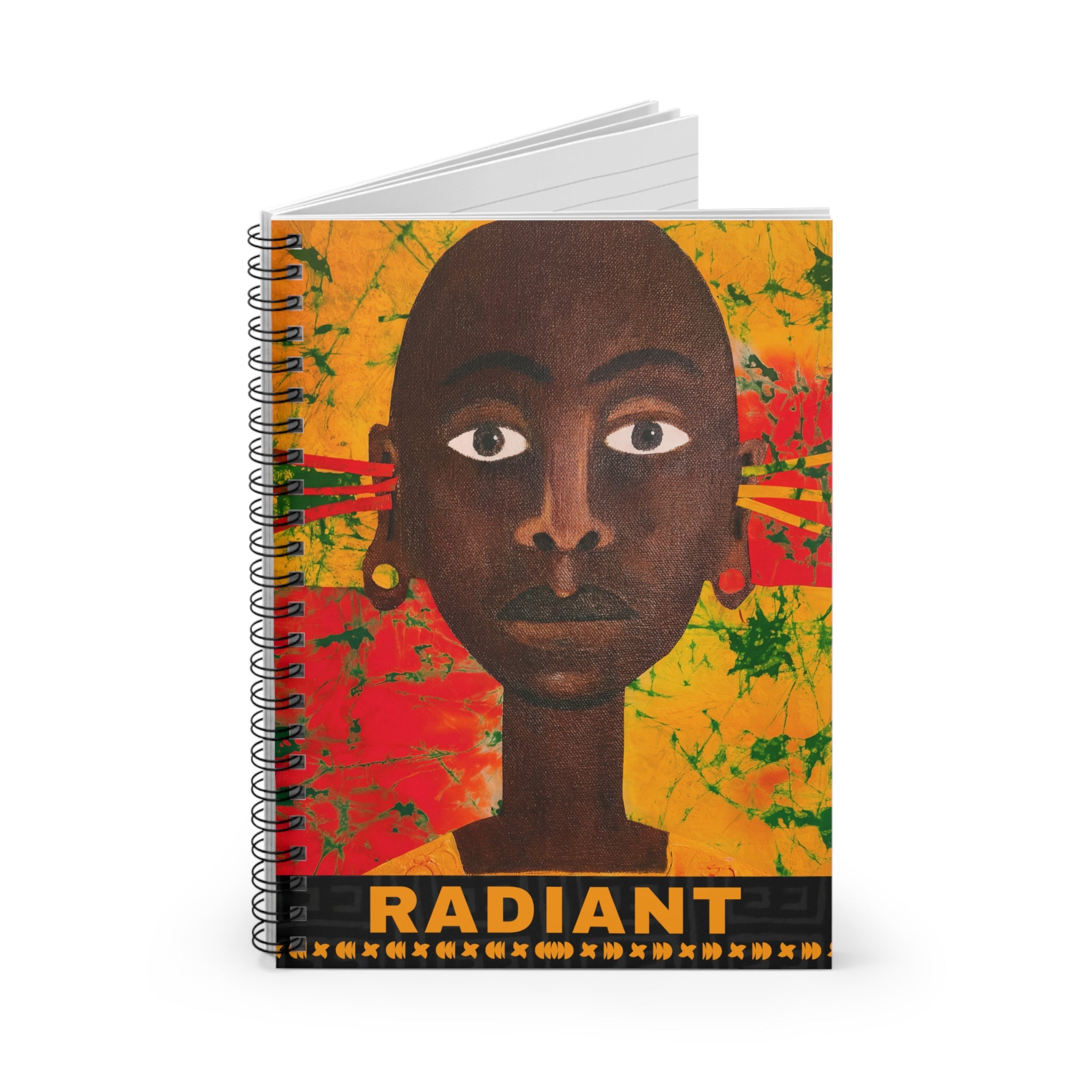 Radiant Afrocentric Spiral Notebook | Black Art Journal, Ruled 6"x8"