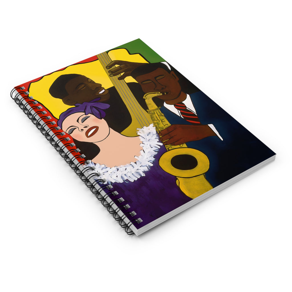Jazz Trio Spiral Notebook | Feelin' the Rhythm Art, Music Journal, Ruled 6"x8"
