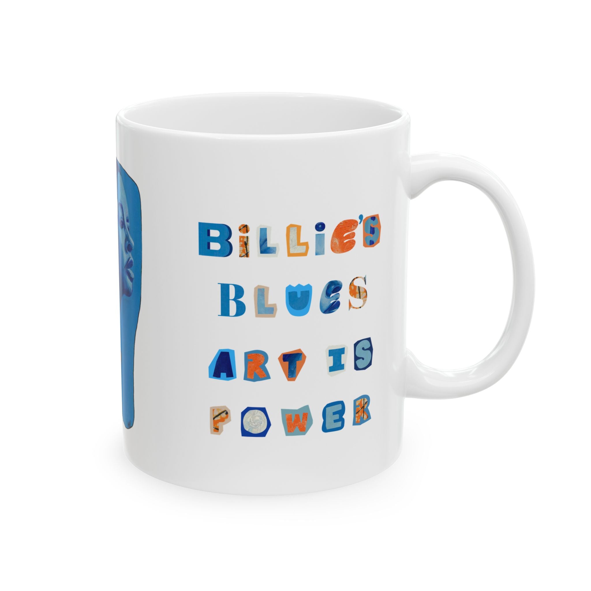 Billie's Blues ceramic mug white product reference — Art Is Power Vol. I by Inkwell Fine Art Prints