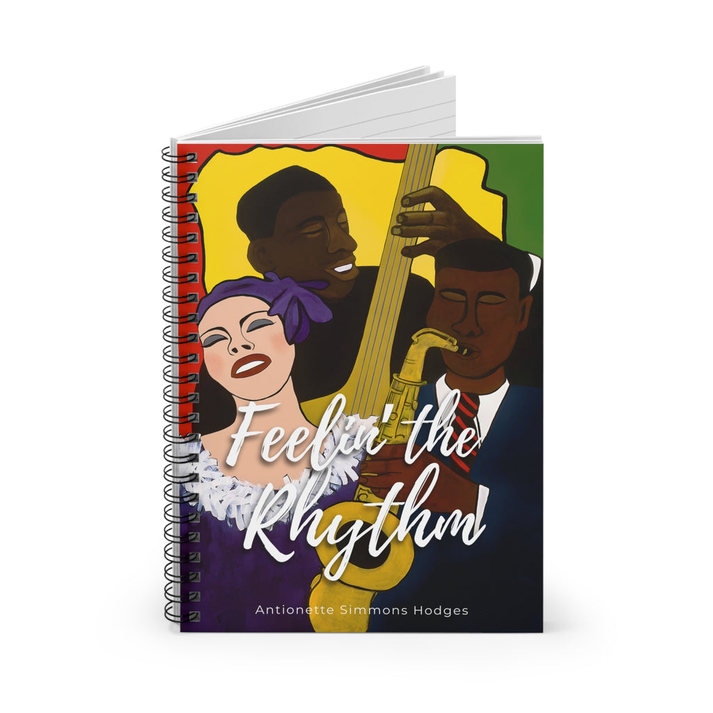 Feelin' the Rhythm Jazz Spiral Notebook | Music Lover Gift, Ruled Journal, 6"x8"