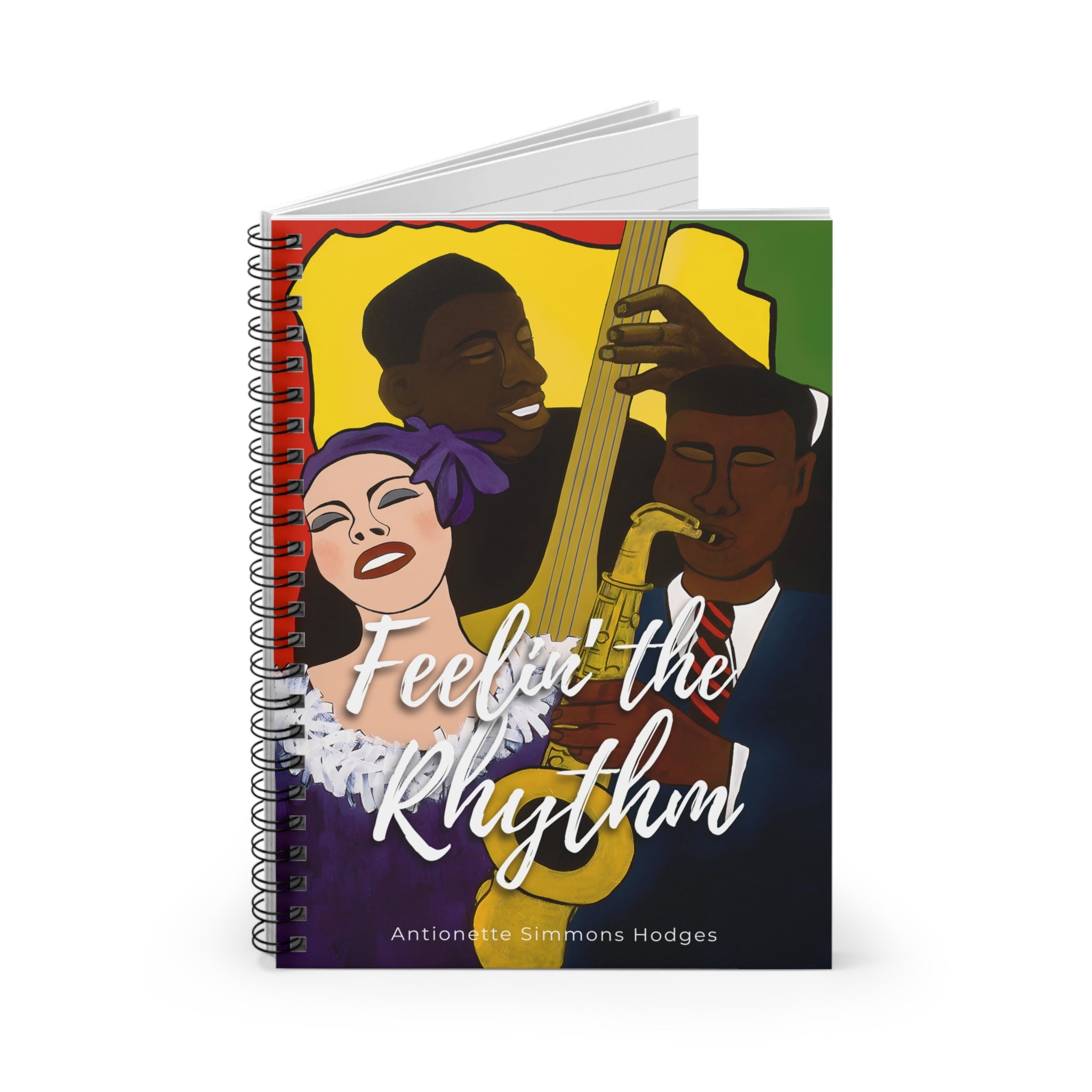 Feelin' the Rhythm Jazz Spiral Notebook | Music Lover Gift, Ruled Journal, 6"x8"