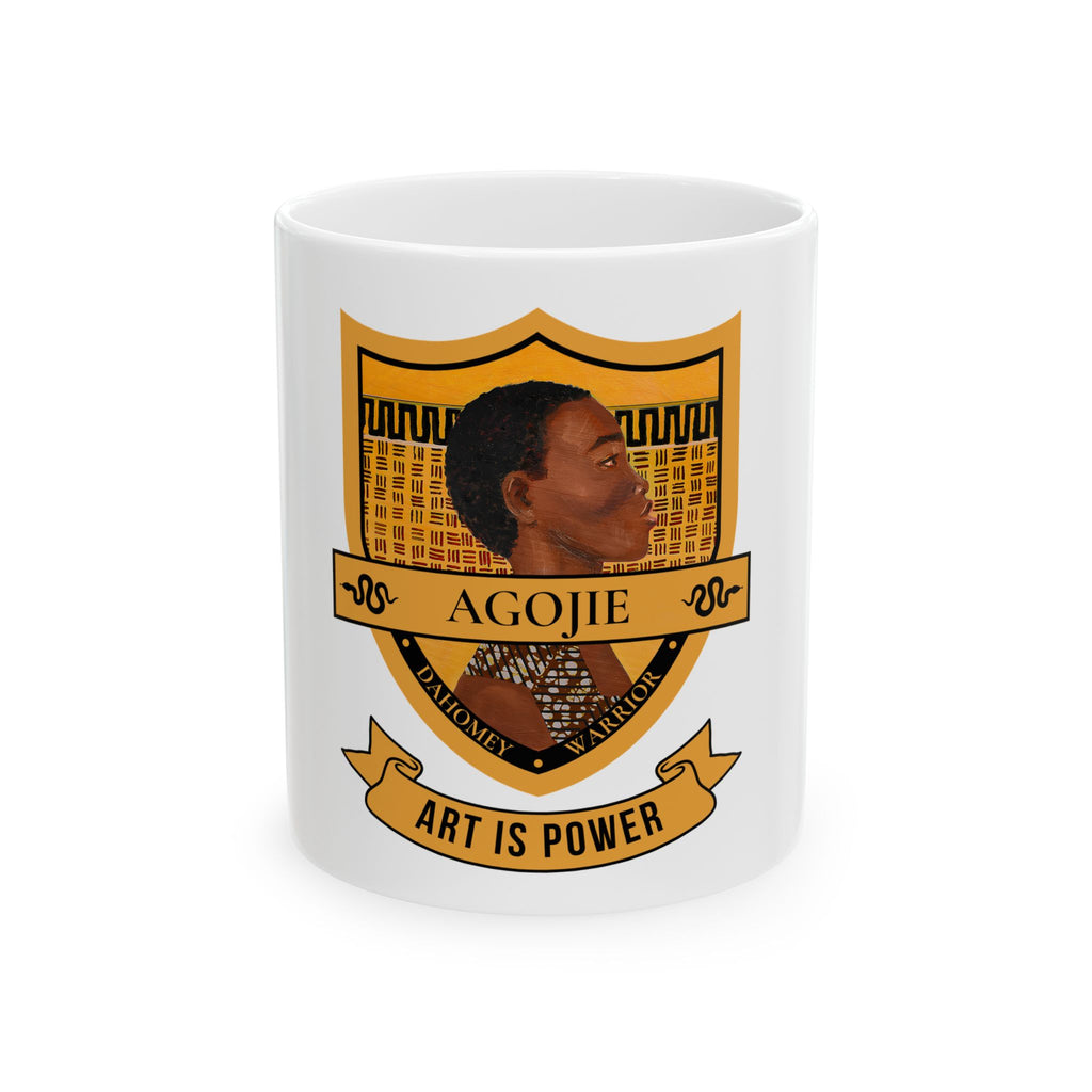 Dahomey Warrior ceramic mug white product reference view — Art Is Power Vol. I by Inkwell Fine Art Prints