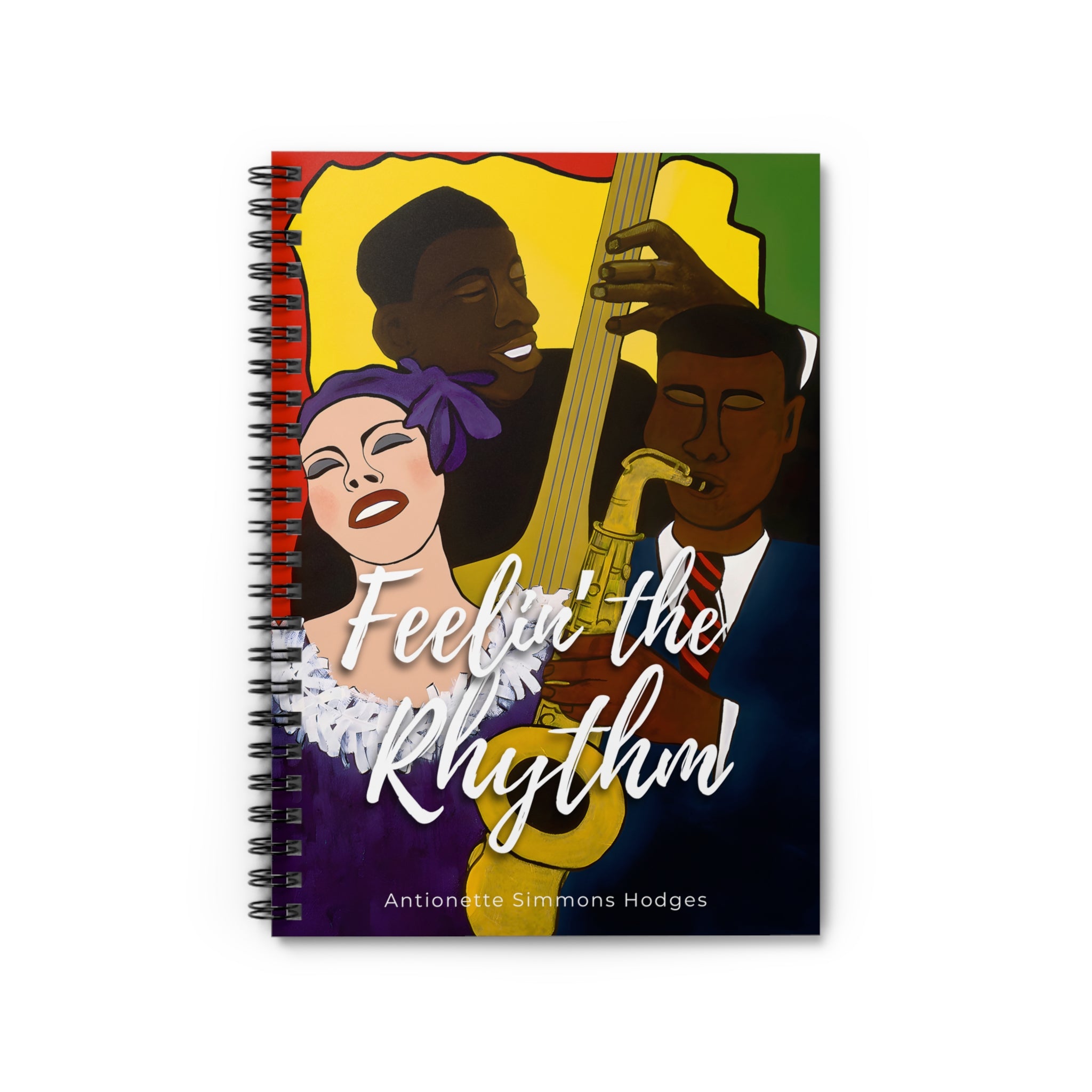 Feelin' the Rhythm Jazz Spiral Notebook | Music Lover Gift, Ruled Journal, 6"x8"