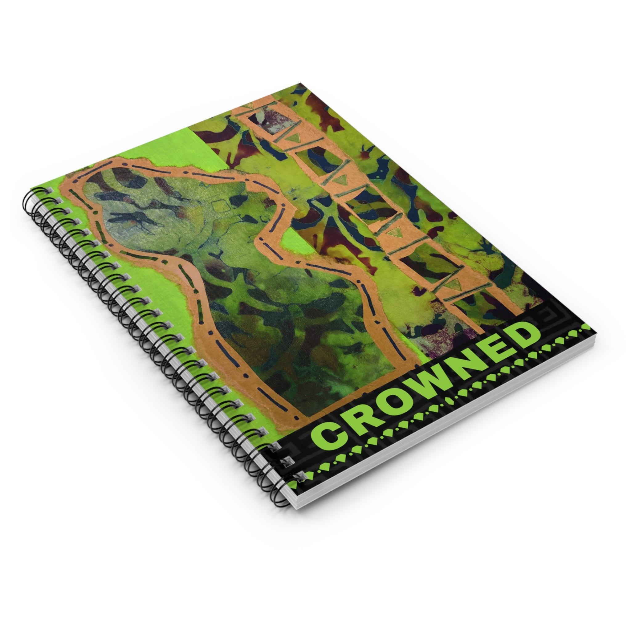 Crowned Afrocentric Spiral Notebook | Bold Art Journal, Ruled 6"x8"