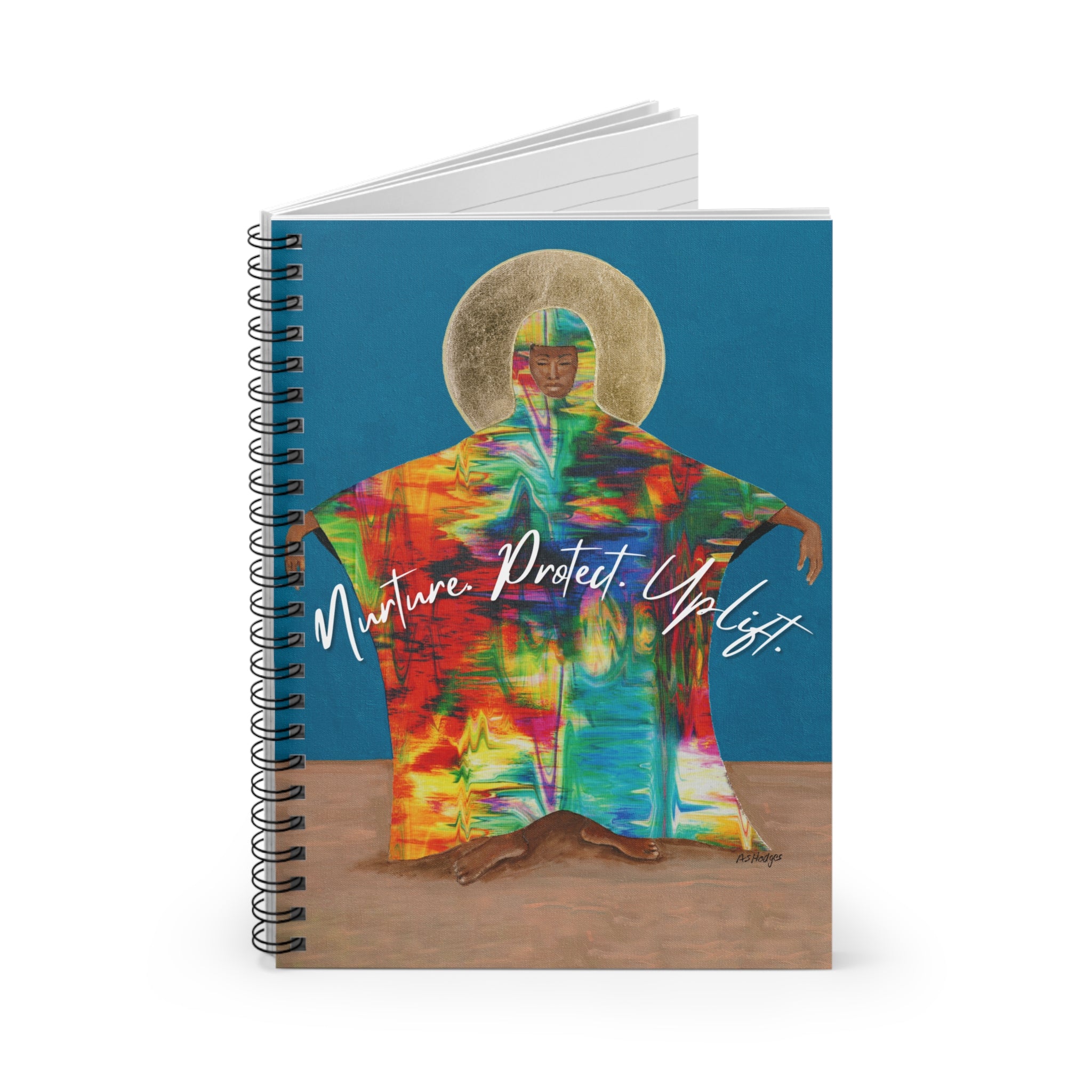 Mother Earth Spiral Notebook | Afrofuturist Journal, "Nurture. Protect. Uplift." 6"x8"