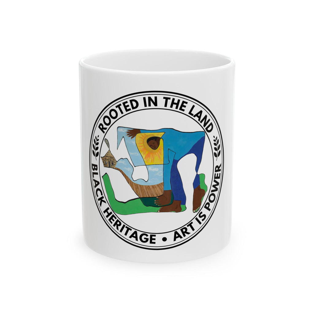 Rooted in the Land ceramic mug white product reference view — Art Is Power Vol. I by Inkwell Fine Art Prints
