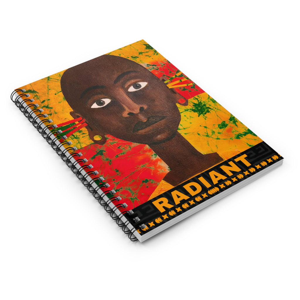 Radiant Afrocentric Spiral Notebook | Black Art Journal, Ruled 6"x8"