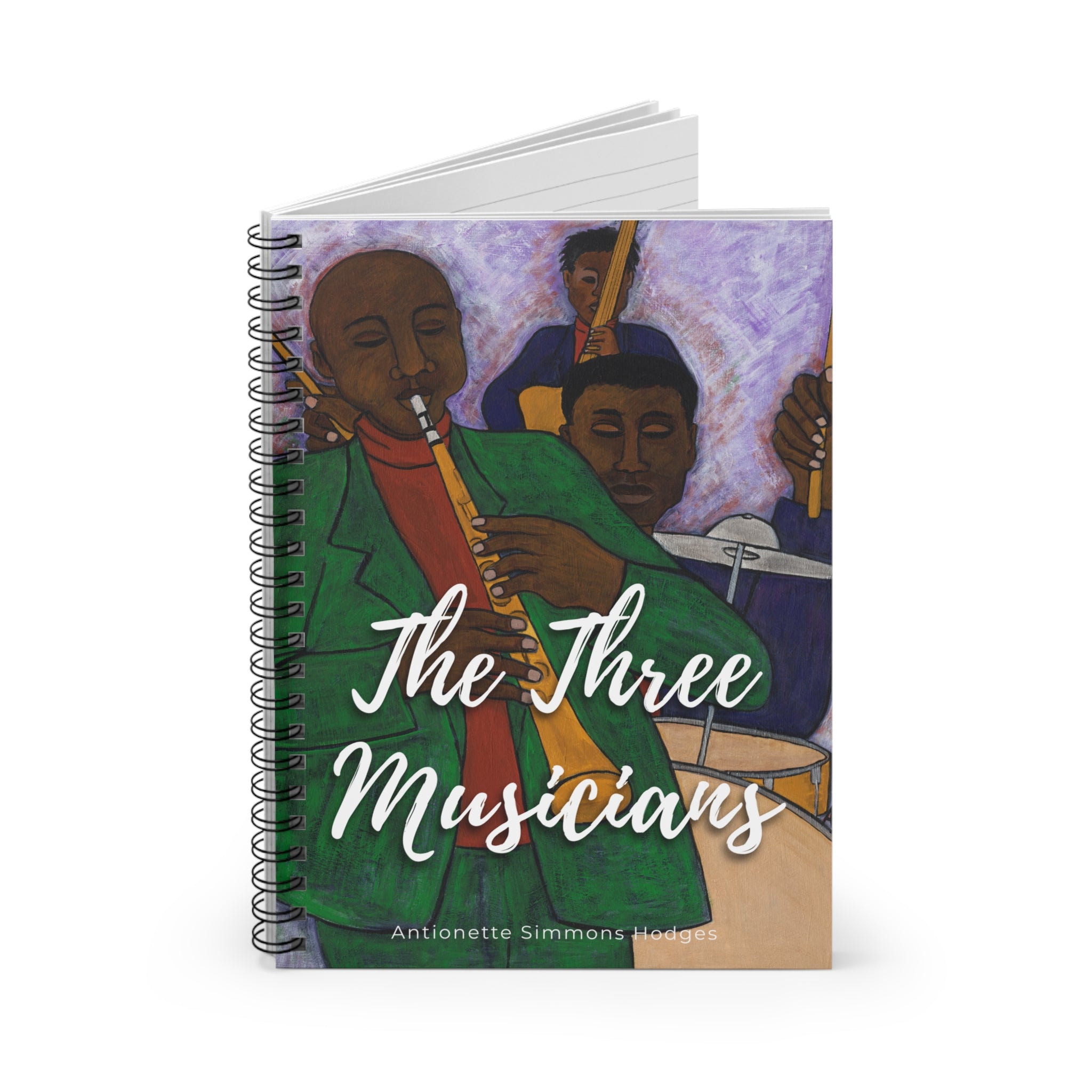 The Three Musicians Jazz Spiral Notebook | Black Music Art Journal, Ruled Pages, 6"x8"