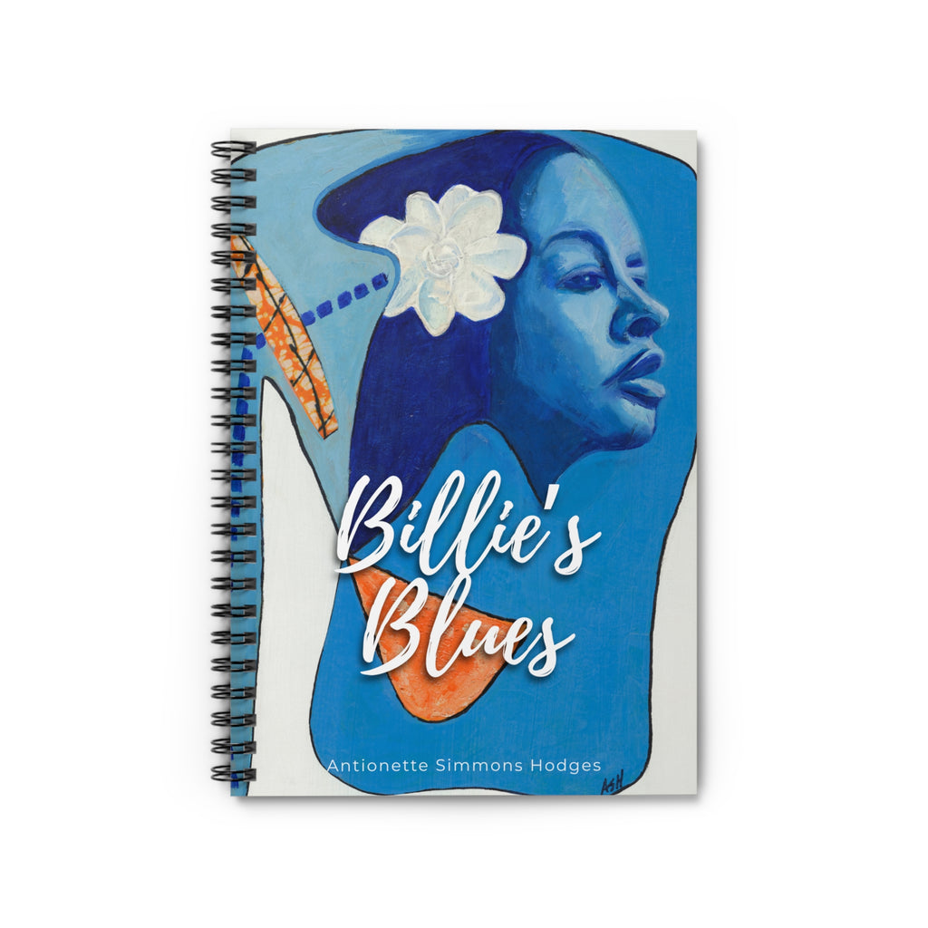 Billie's Blues Spiral Notebook | Billie Holiday Art Journal, Ruled Pages, 6"x8"