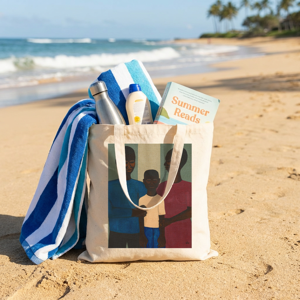 Black Family Art Tote Bag | The Family by African American Artist | Cotton Canvas Gift for Parents