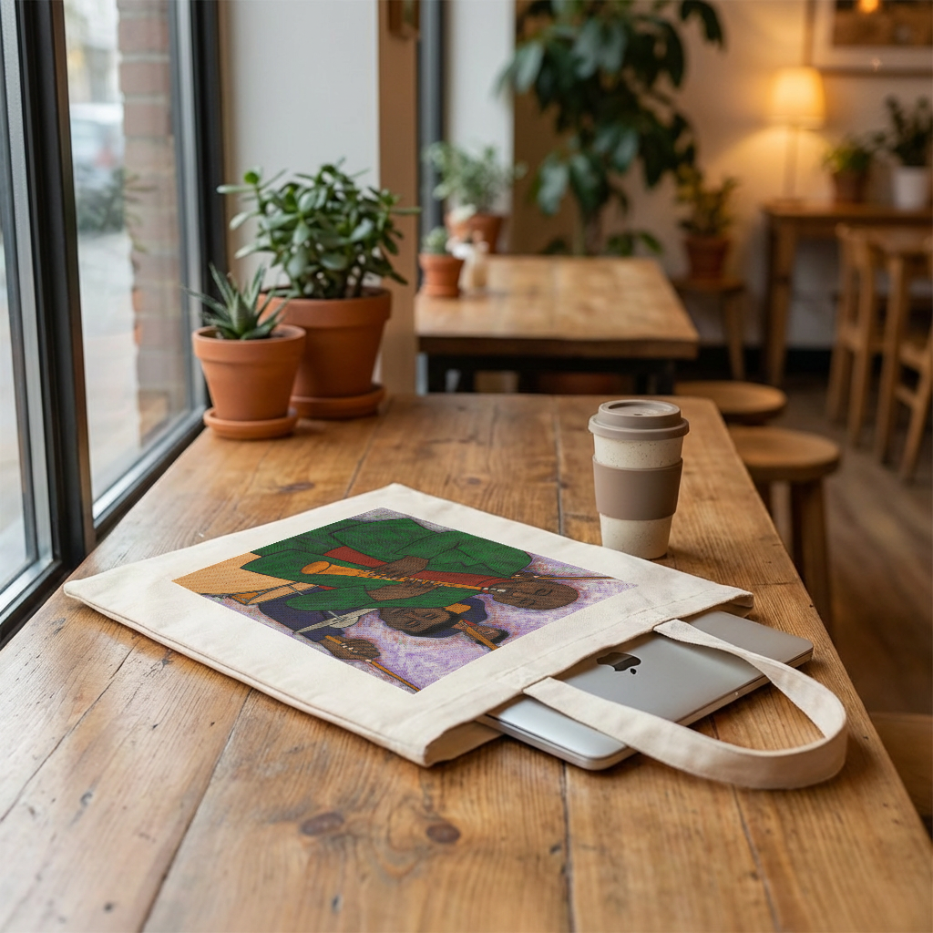 Jazz Art Tote Bag  | Three Musicians Black Music Art | African American Artist | Cotton Canvas Gift