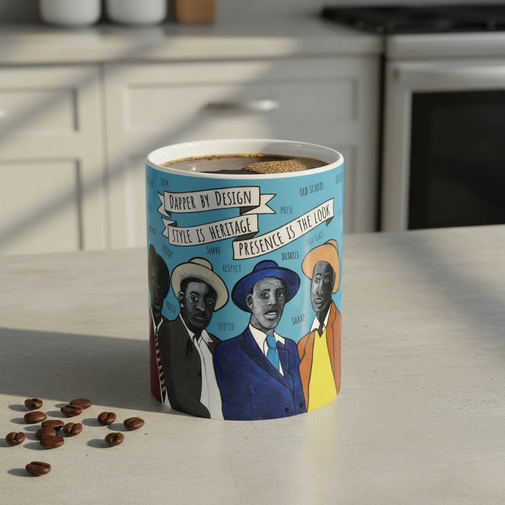 Dapper by Design Black Art Mug (11oz) - Father’s Day Gift - Juneteenth - Groomsmen Mug