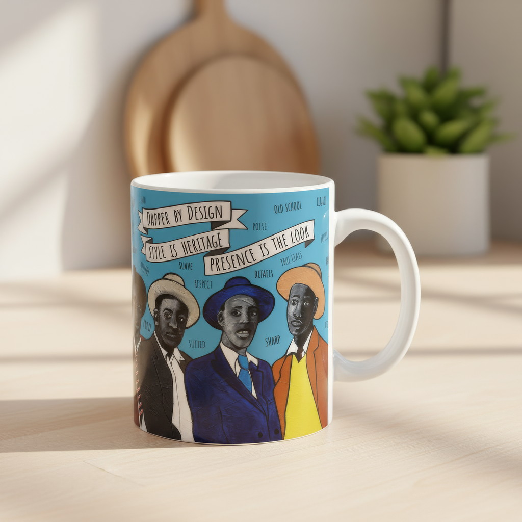 Dapper by Design Black Art Mug (11oz) - Father’s Day Gift - Juneteenth - Groomsmen Mug