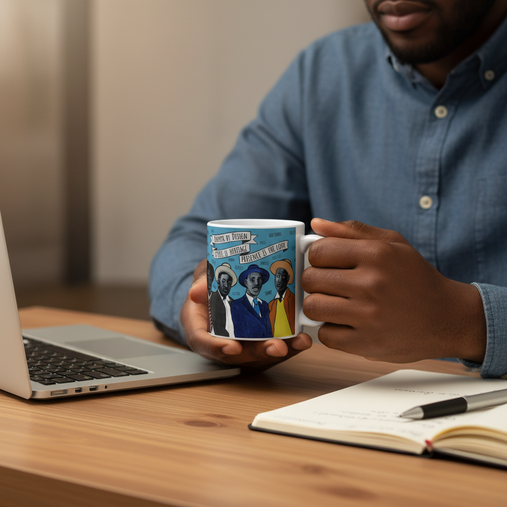 Dapper by Design Black Art Mug (11oz) - Father’s Day Gift - Juneteenth - Groomsmen Mug