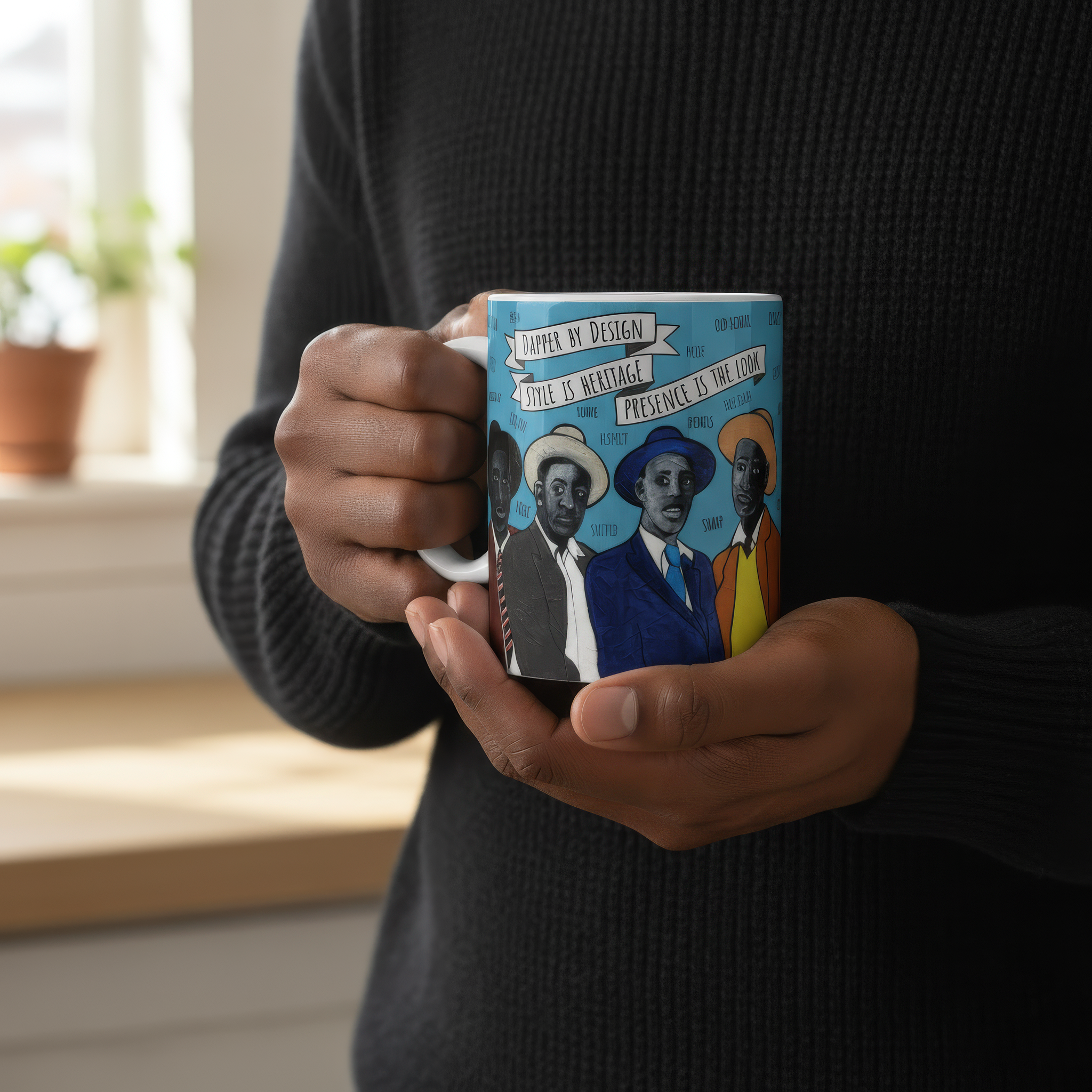 Dapper by Design Black Art Mug (11oz) - Father’s Day Gift - Juneteenth - Groomsmen Mug