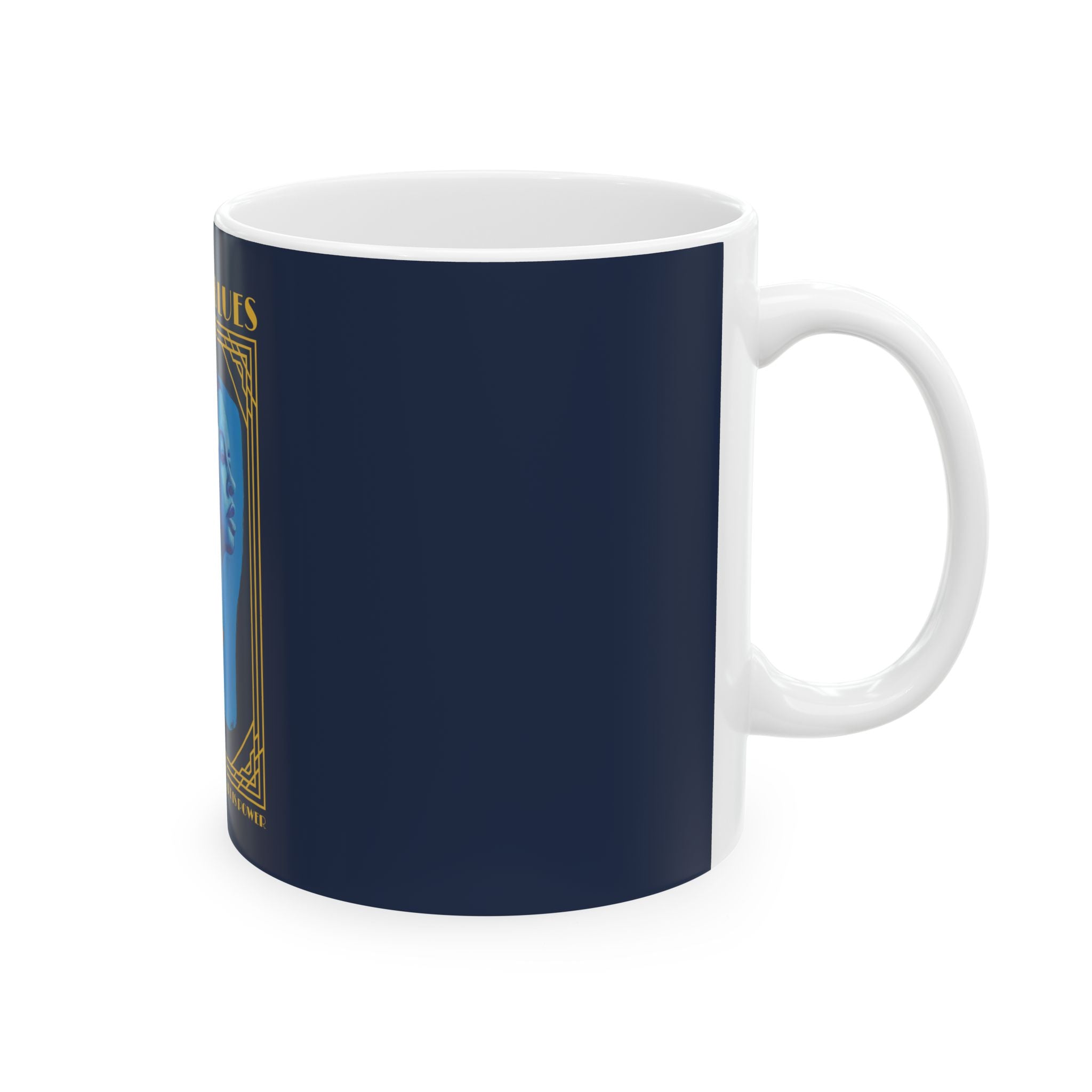 Billie Holiday Art Deco ceramic mug white product reference view — Art Is Power Vol. I by Inkwell Fine Art Prints