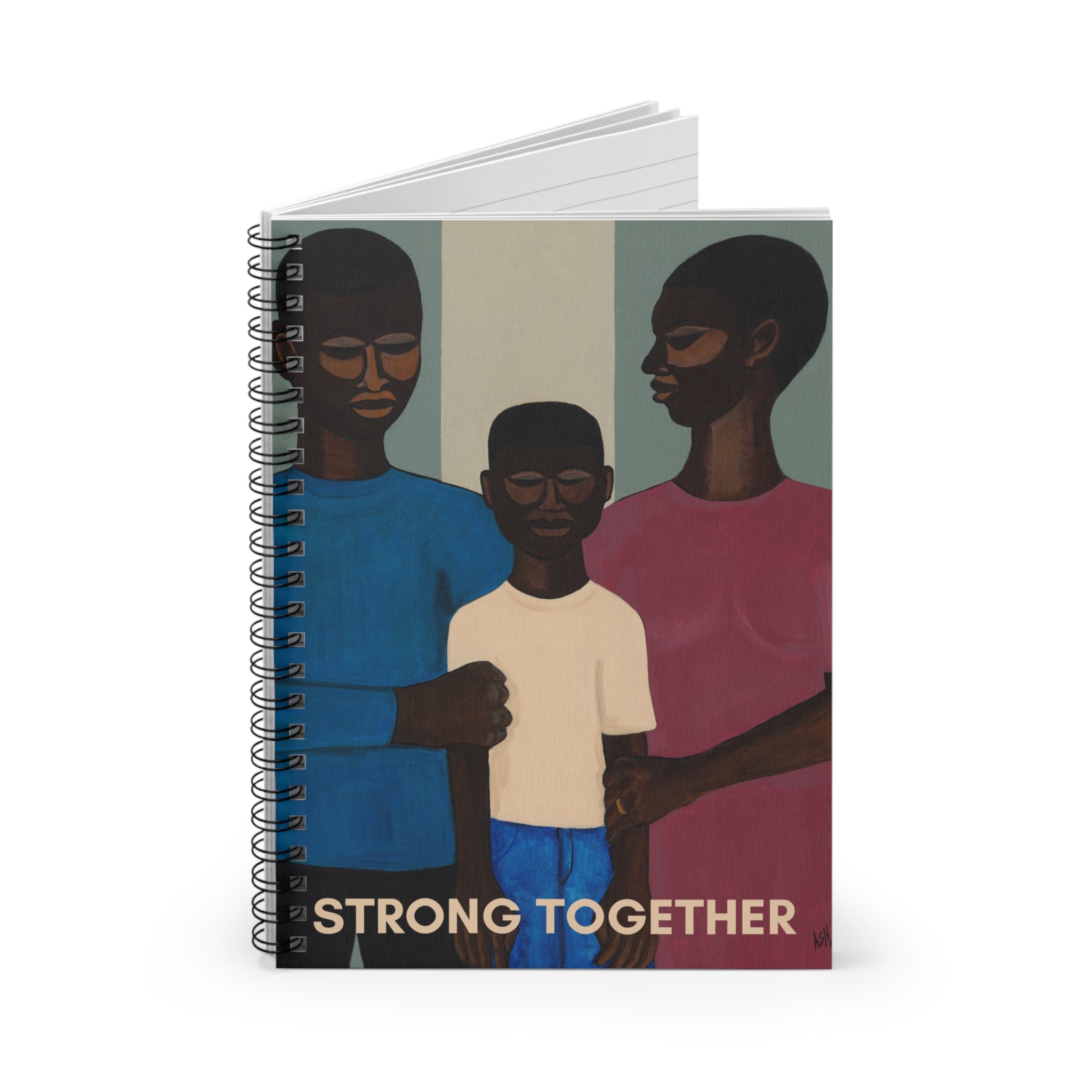 The Family Spiral Notebook | Black Family Art, "Strong Together" Journal, 6"x8"