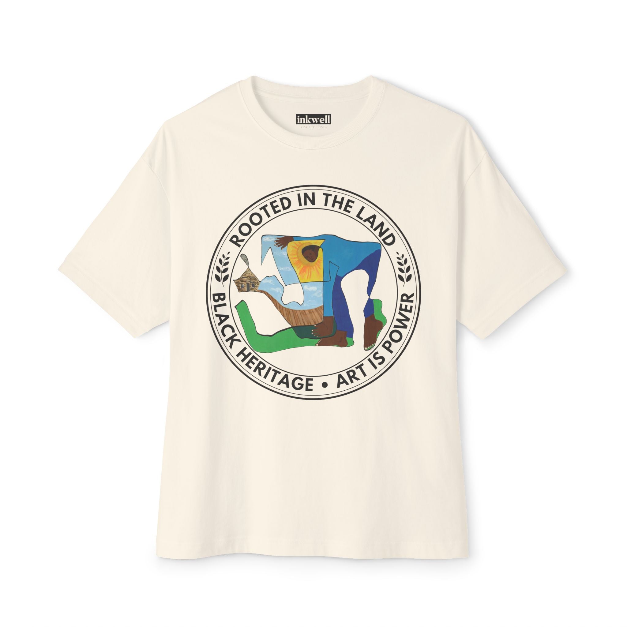 Rooted in the Land tee product mockup — Art Is Power Vol. I | Inkwell Fine Art Prints