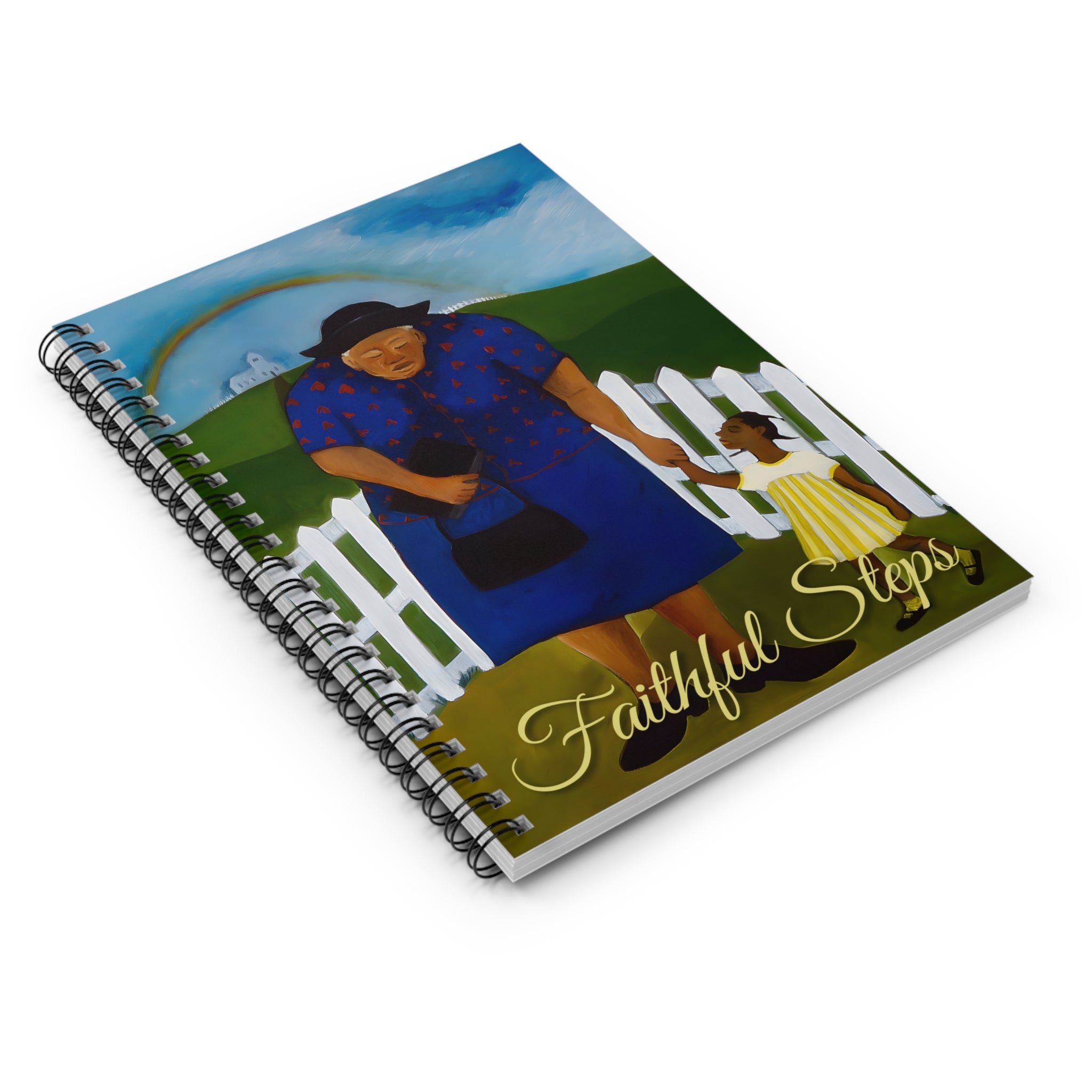 Goin' To Church Spiral Notebook | Black Church Art, Faith Journal, Ruled 6"x8"